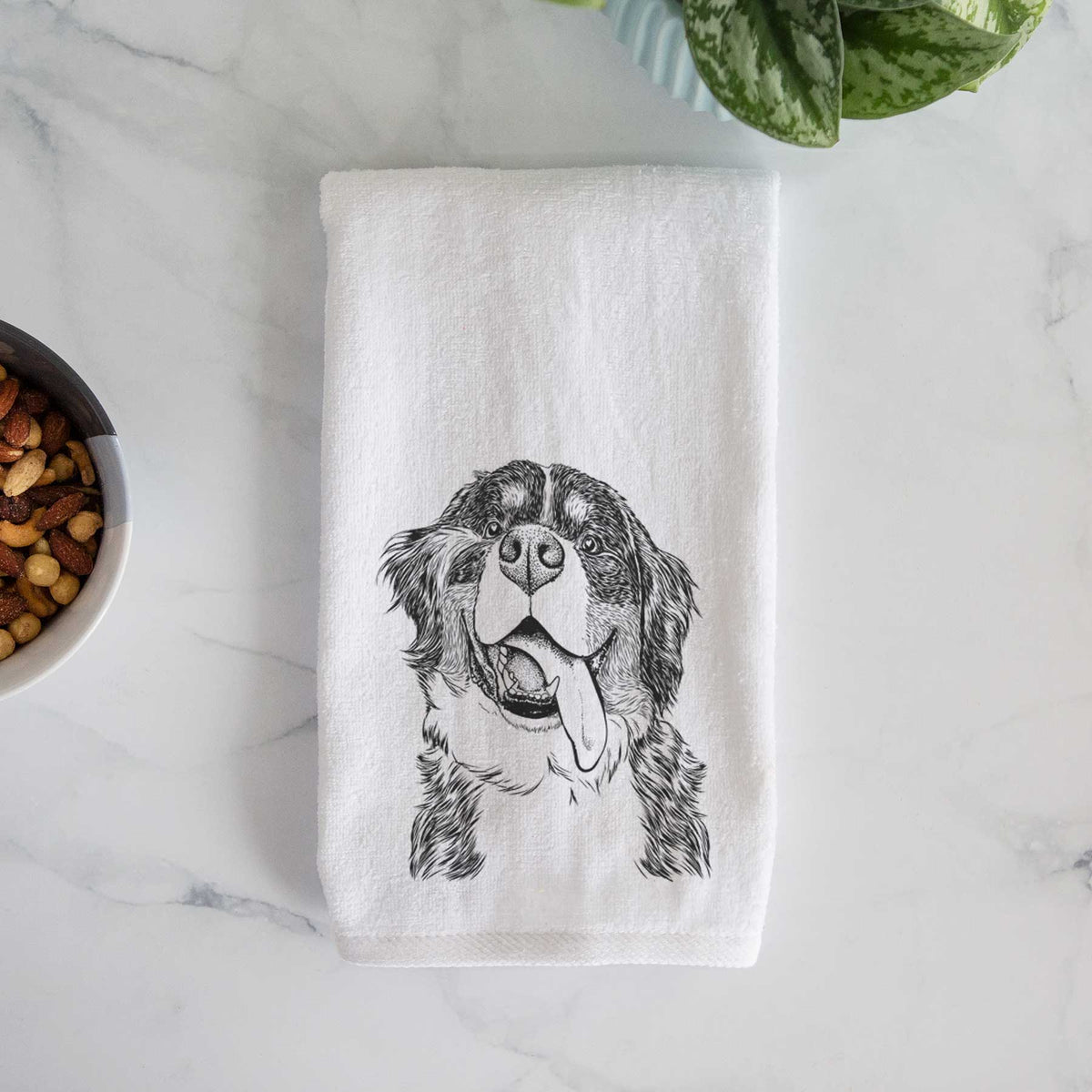 Theo the Bernese Mountain Dog Decorative Hand Towel