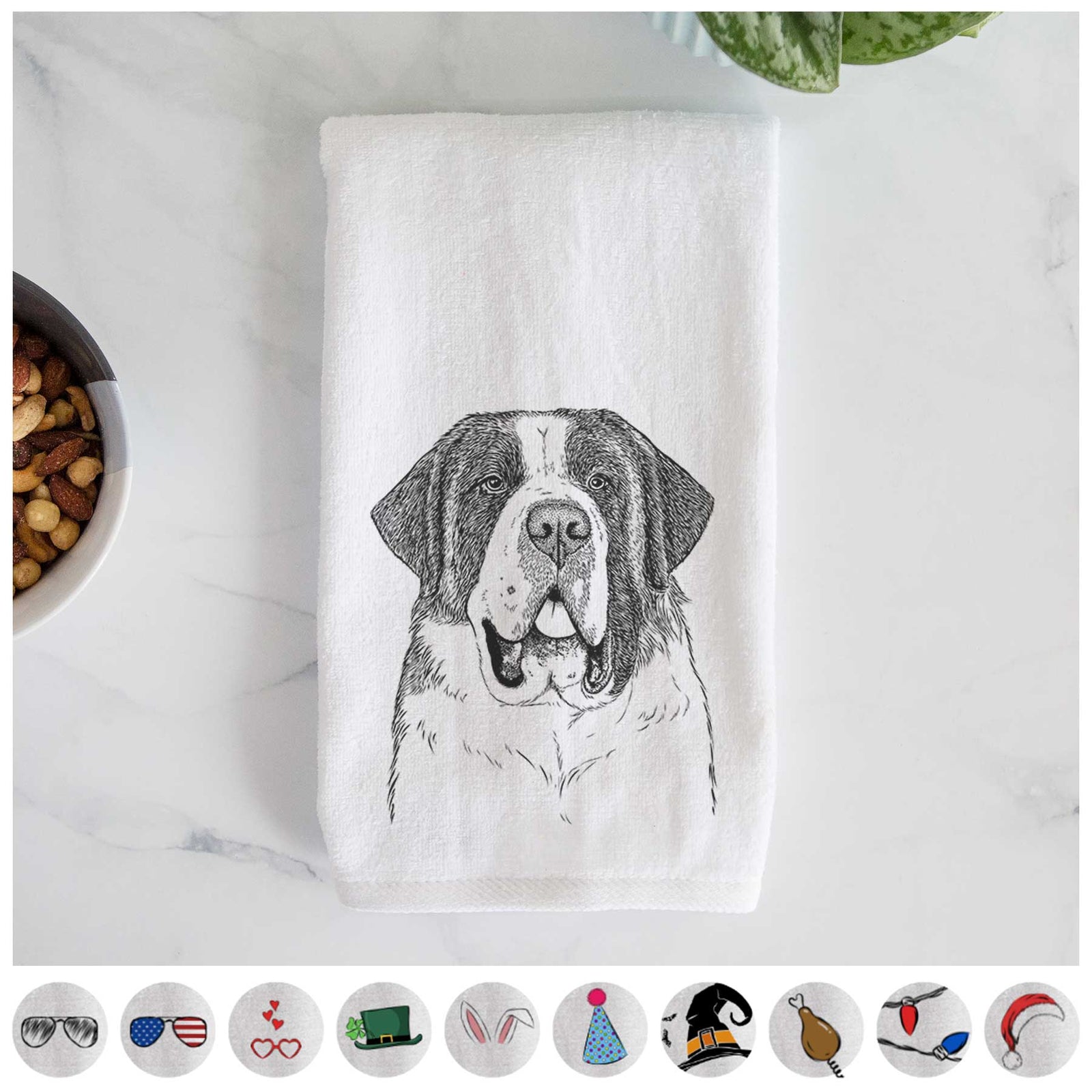 Thor the Saint Bernard Decorative Hand Towel