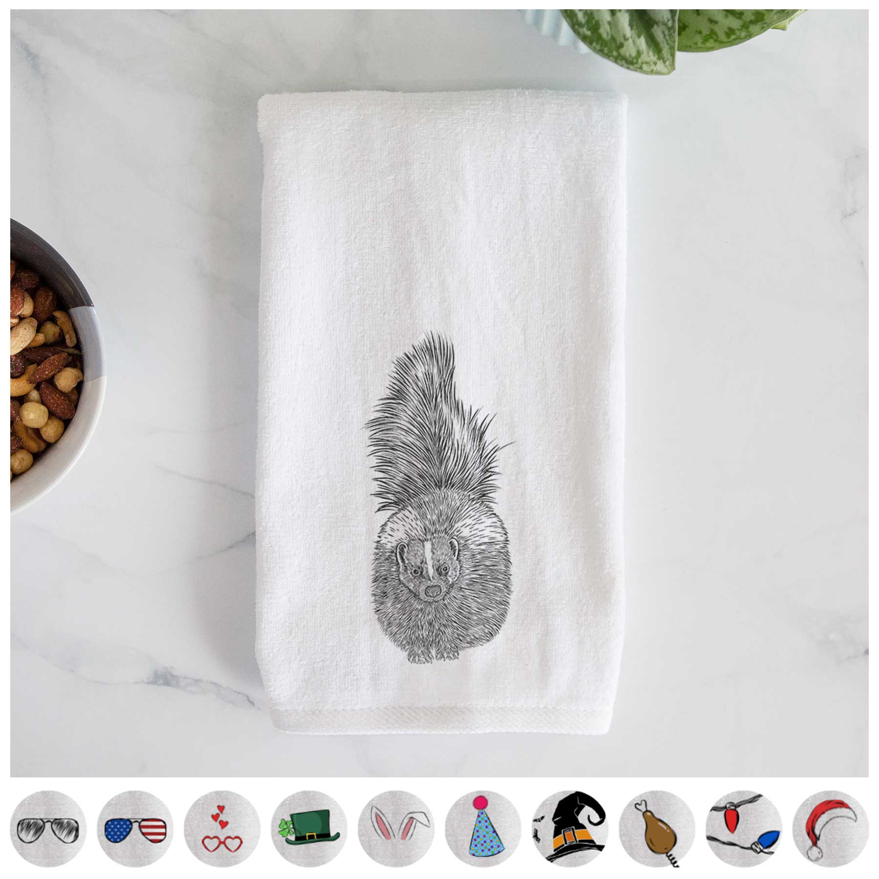 Tibbs the Skunk Decorative Hand Towel