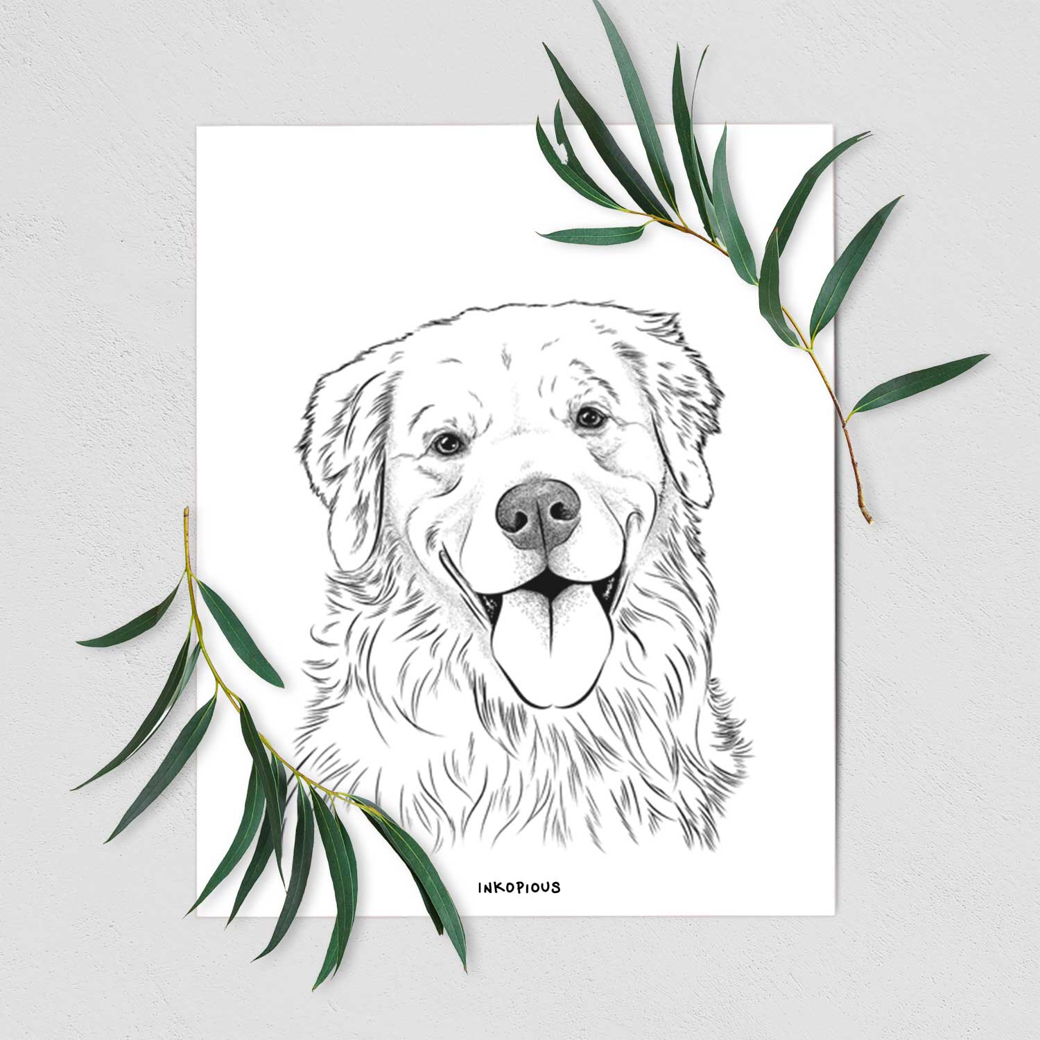 Ticket the Golden Retriever Art Print