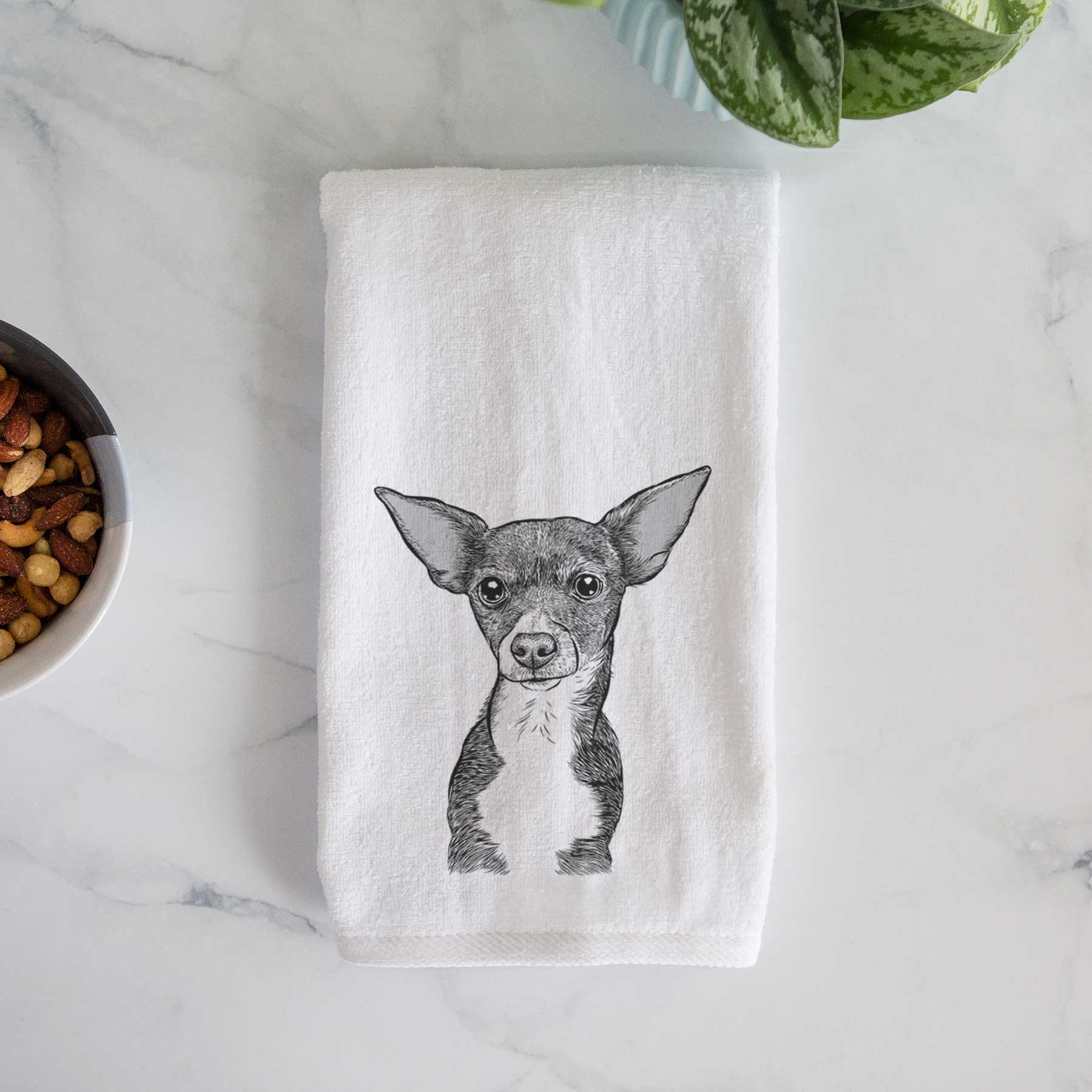 Tiny Archie the Mixed Breed Decorative Hand Towel