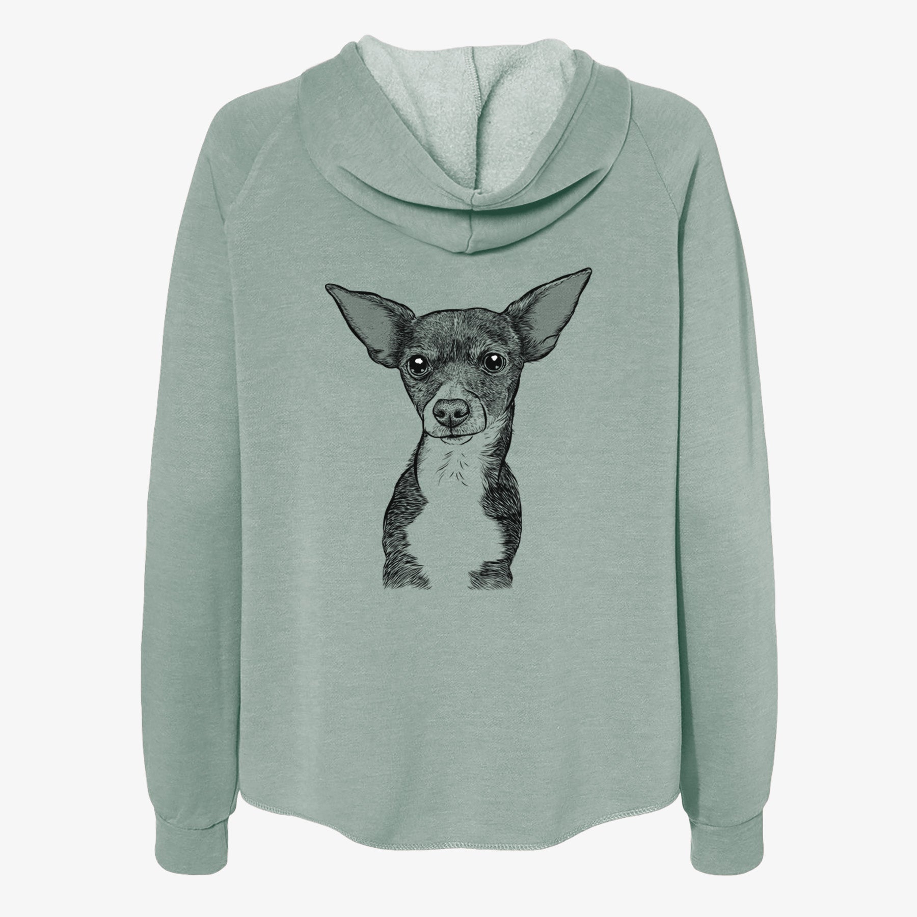 Tiny Archie the Mixed Breed - Women's Cali Wave Zip-Up Sweatshirt