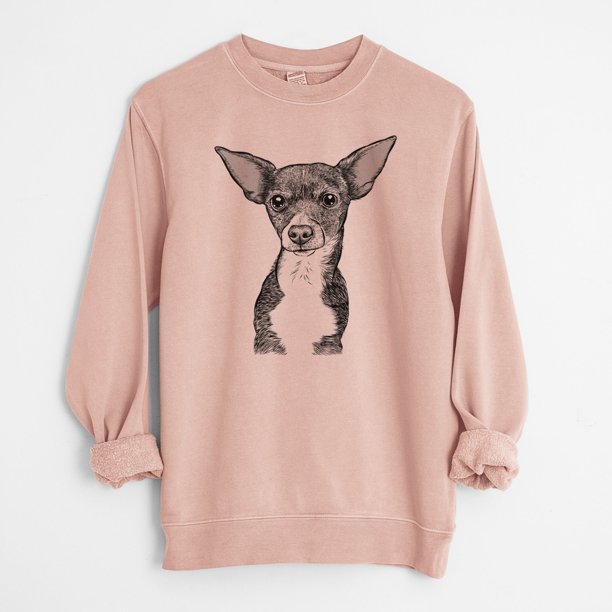 Bare Tiny Archie the Mixed Breed - Unisex Pigment Dyed Crew Sweatshirt