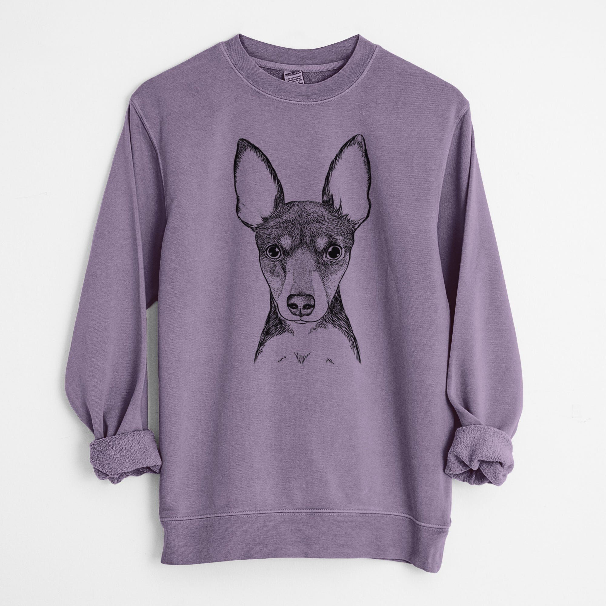 Bare Tiny the Toy Fox Terrier - Unisex Pigment Dyed Crew Sweatshirt