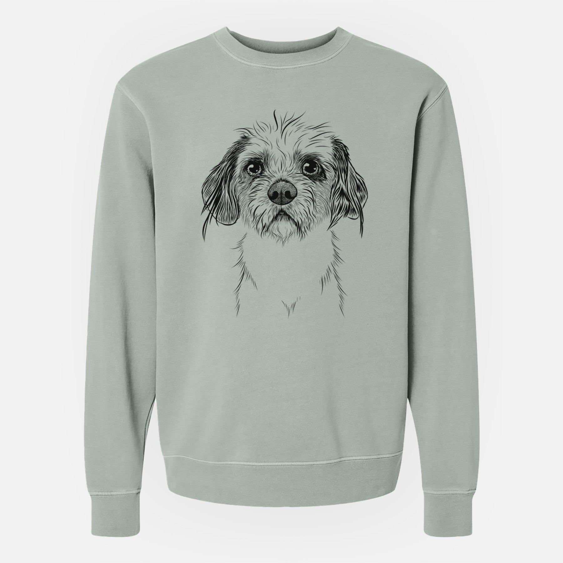 Bare Tiny Tucker the Mixed Breed - Unisex Pigment Dyed Crew Sweatshirt