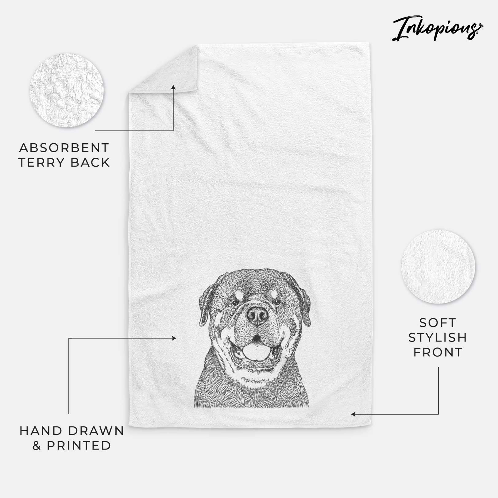 Titan the Rottweiler Decorative Hand Towel