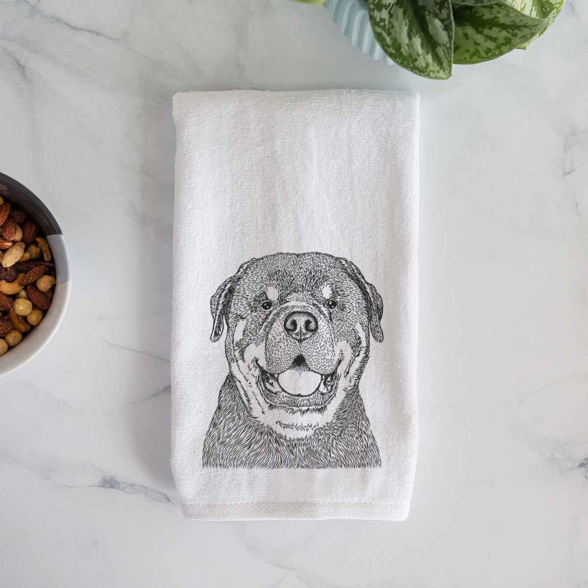 Titan the Rottweiler Decorative Hand Towel