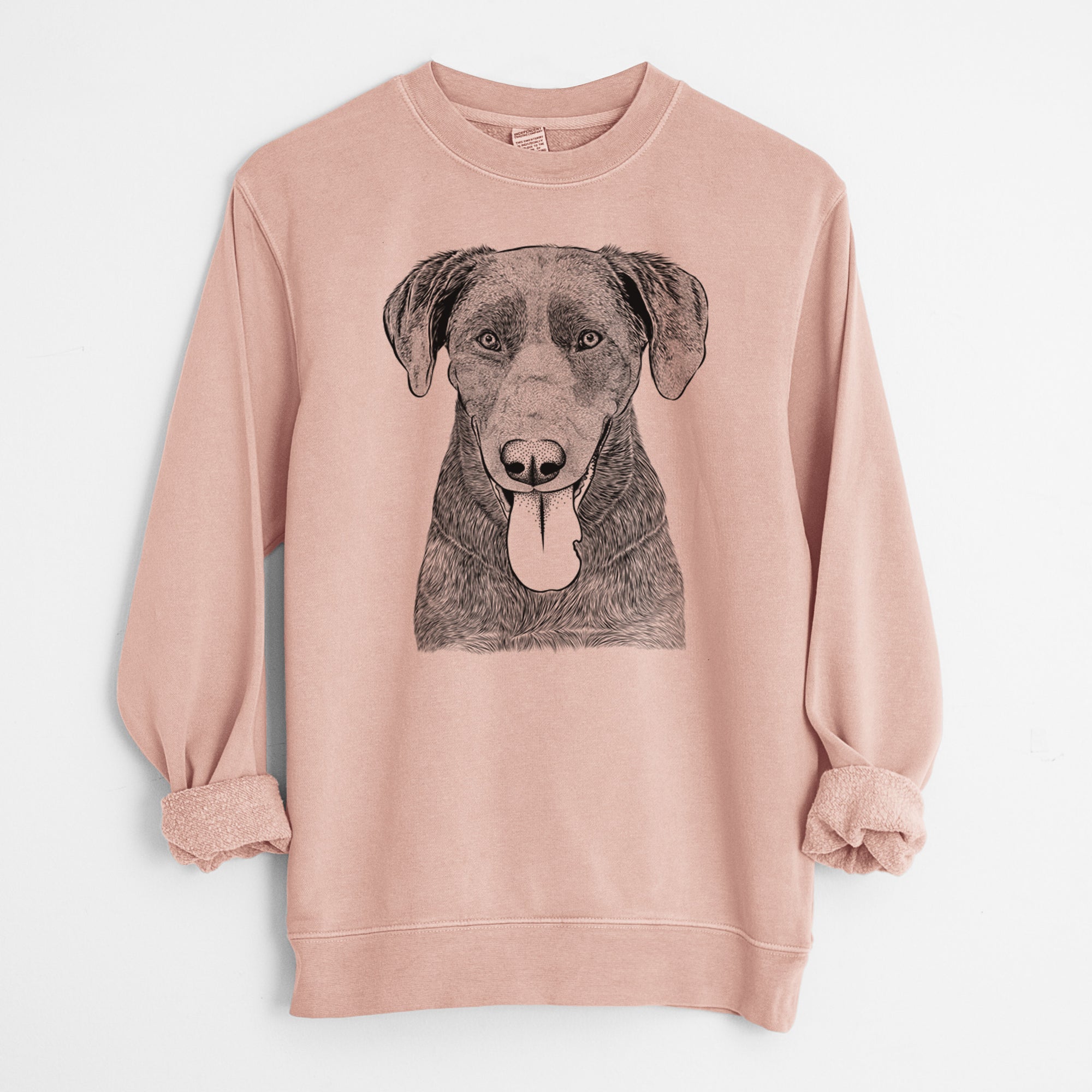 Bare Tobes the Chocolate Lab - Unisex Pigment Dyed Crew Sweatshirt