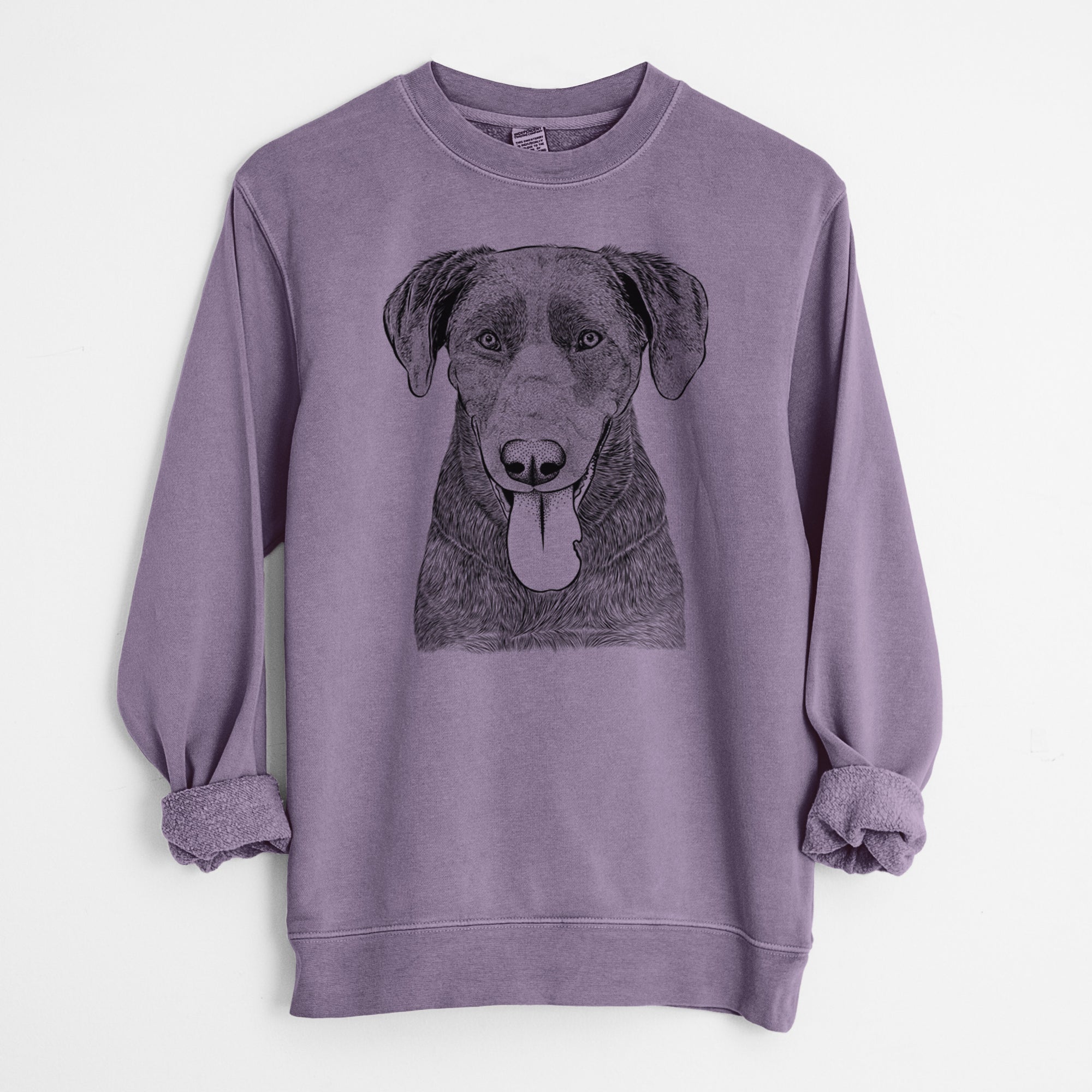 Bare Tobes the Chocolate Lab - Unisex Pigment Dyed Crew Sweatshirt