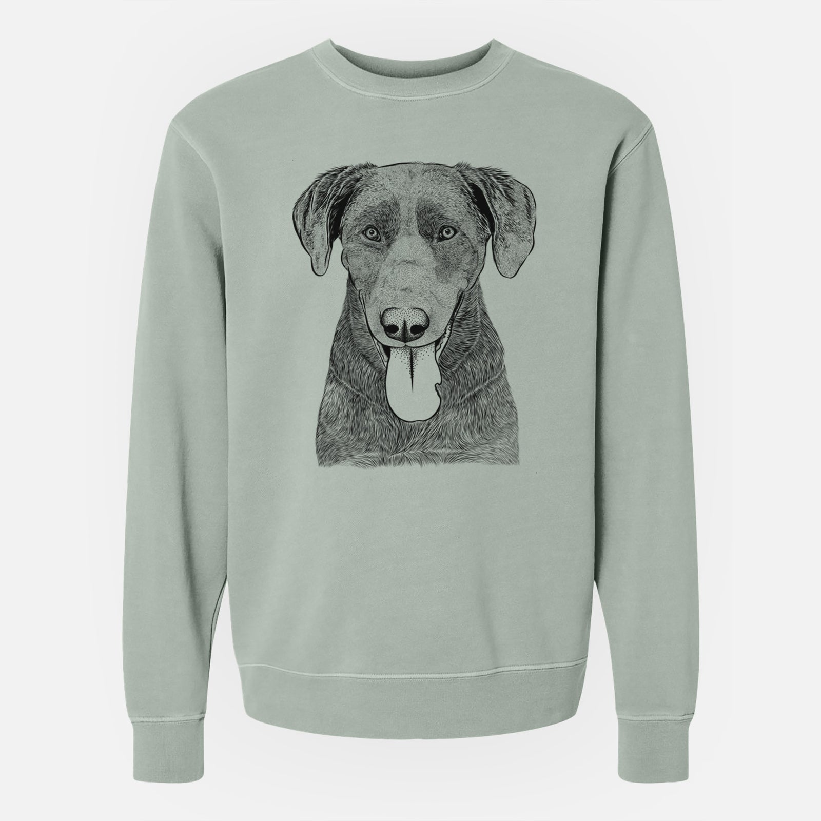 Bare Tobes the Chocolate Lab - Unisex Pigment Dyed Crew Sweatshirt