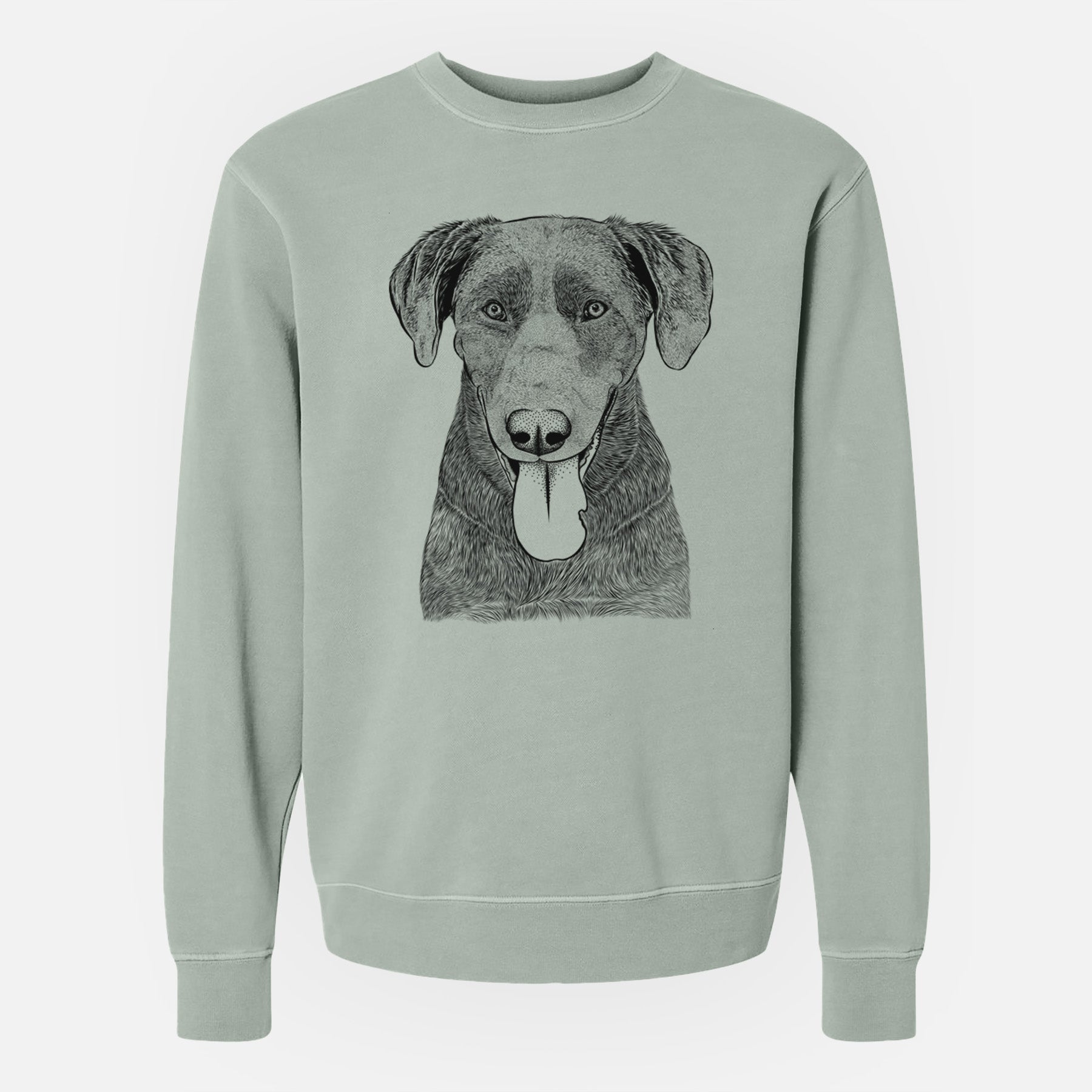 Bare Tobes the Chocolate Lab - Unisex Pigment Dyed Crew Sweatshirt