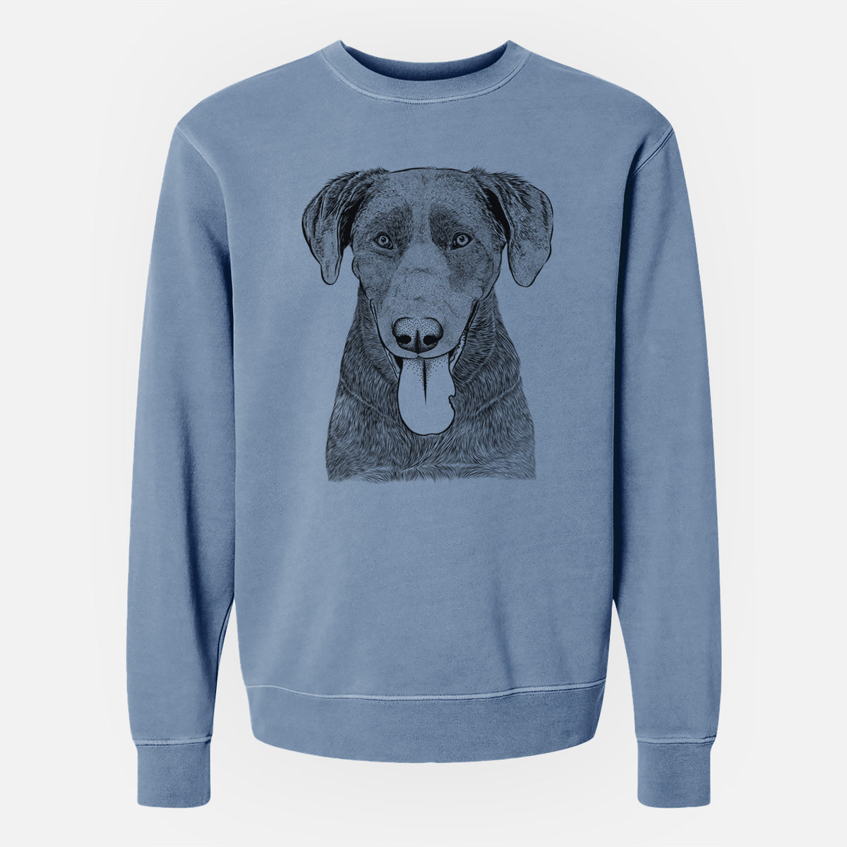 Bare Tobes the Chocolate Lab - Unisex Pigment Dyed Crew Sweatshirt