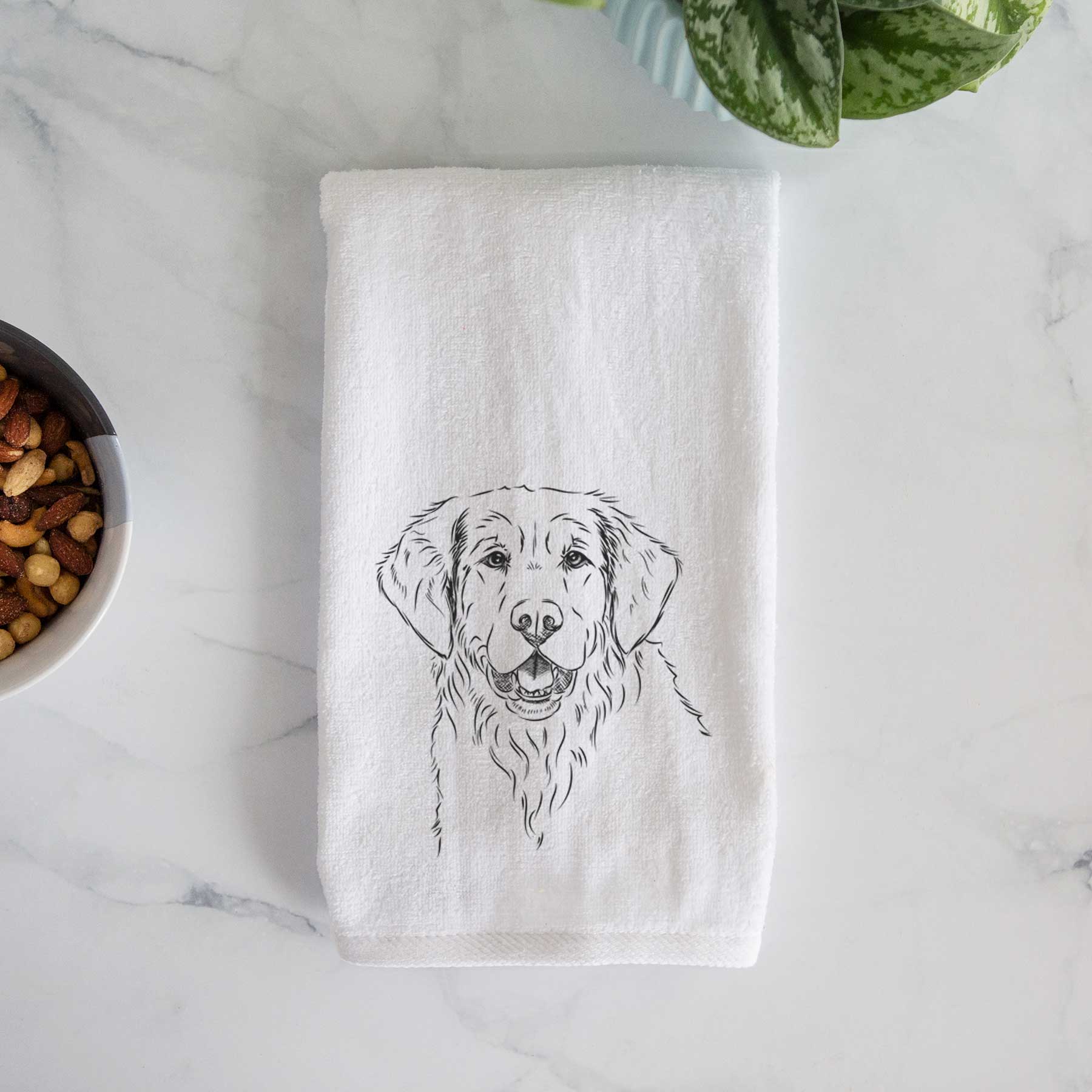 Toby the Golden Retriever Decorative Hand Towel