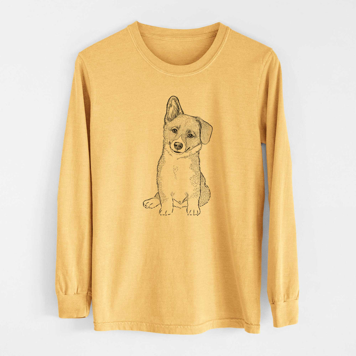 Bare Toby the Corgi Puppy - Heavyweight 100% Cotton Long Sleeve