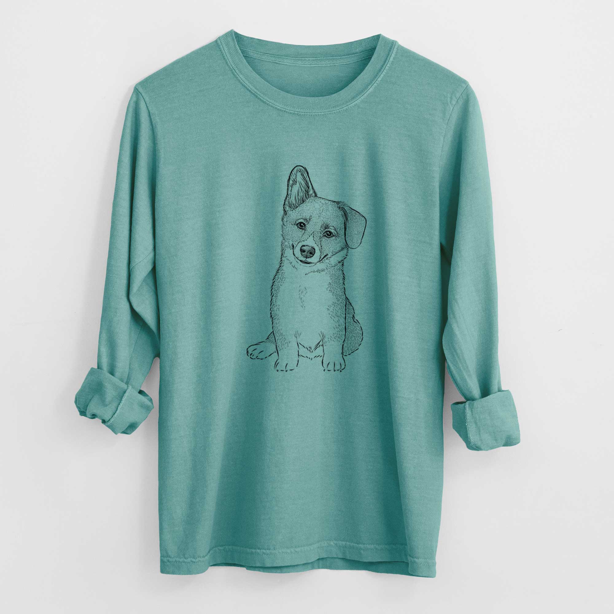 Bare Toby the Corgi Puppy - Heavyweight 100% Cotton Long Sleeve