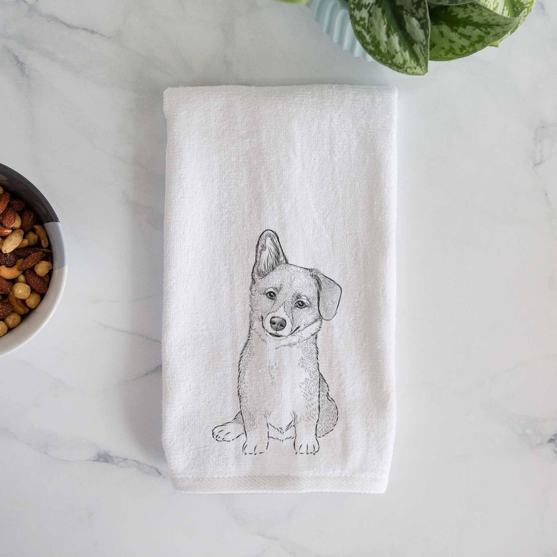 Toby the Corgi Puppy Decorative Hand Towel