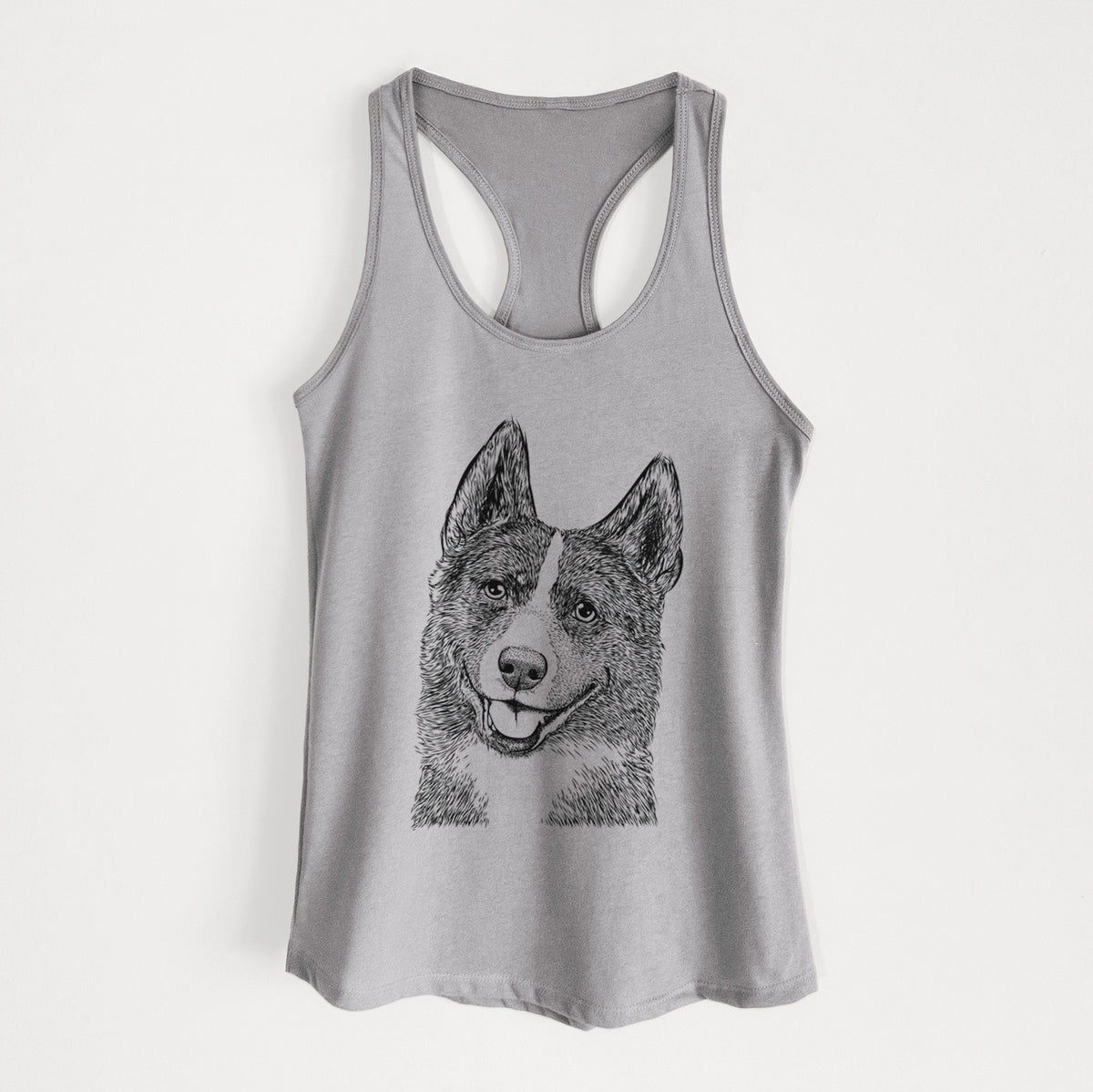 Tosca the Karelian Bear Dog - Women&#39;s Racerback Tanktop