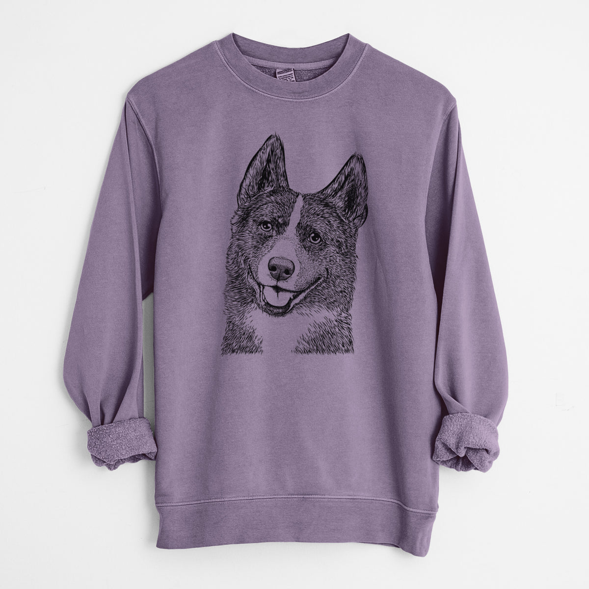 Bare Tosca the Karelian Bear Dog - Unisex Pigment Dyed Crew Sweatshirt