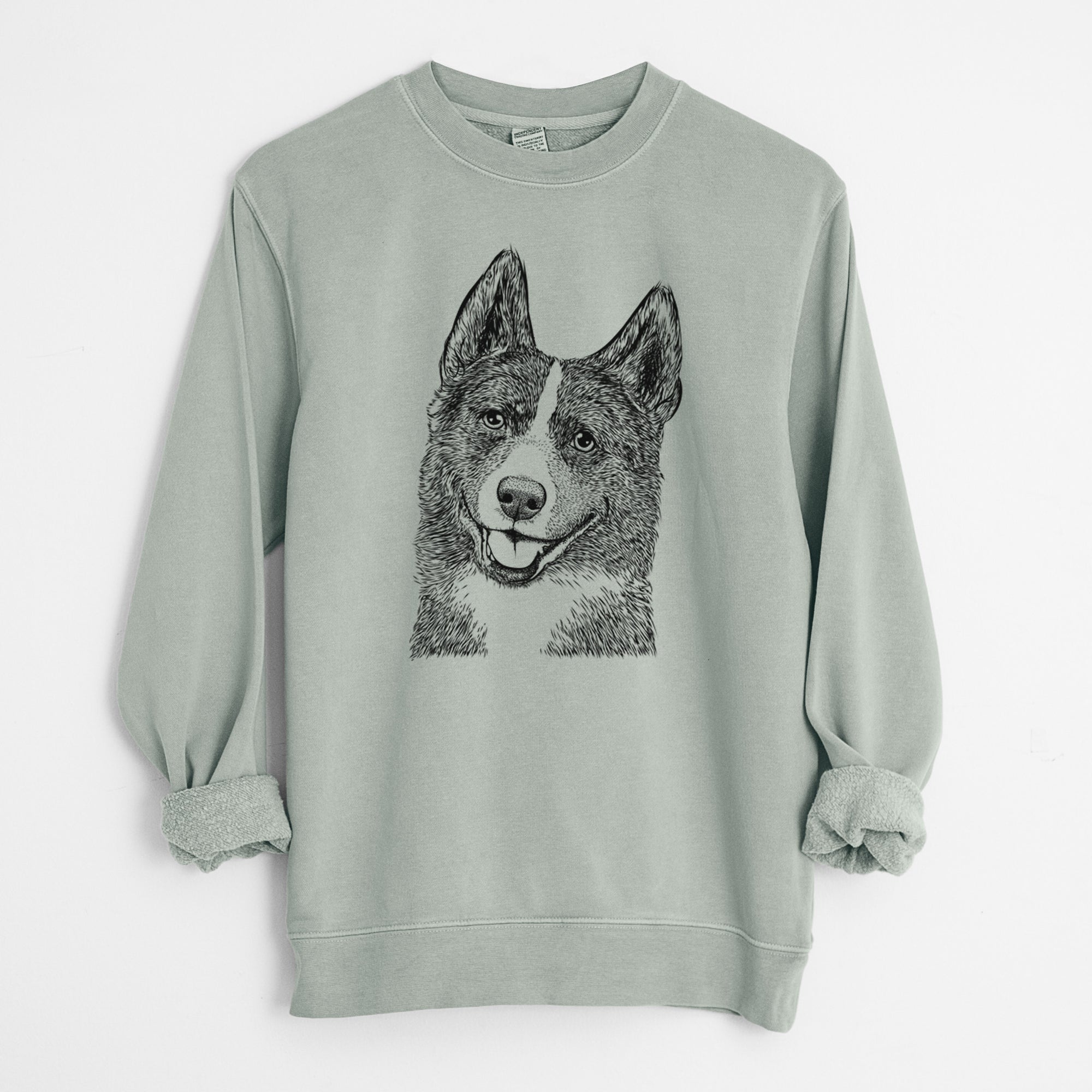 Bare Tosca the Karelian Bear Dog - Unisex Pigment Dyed Crew Sweatshirt