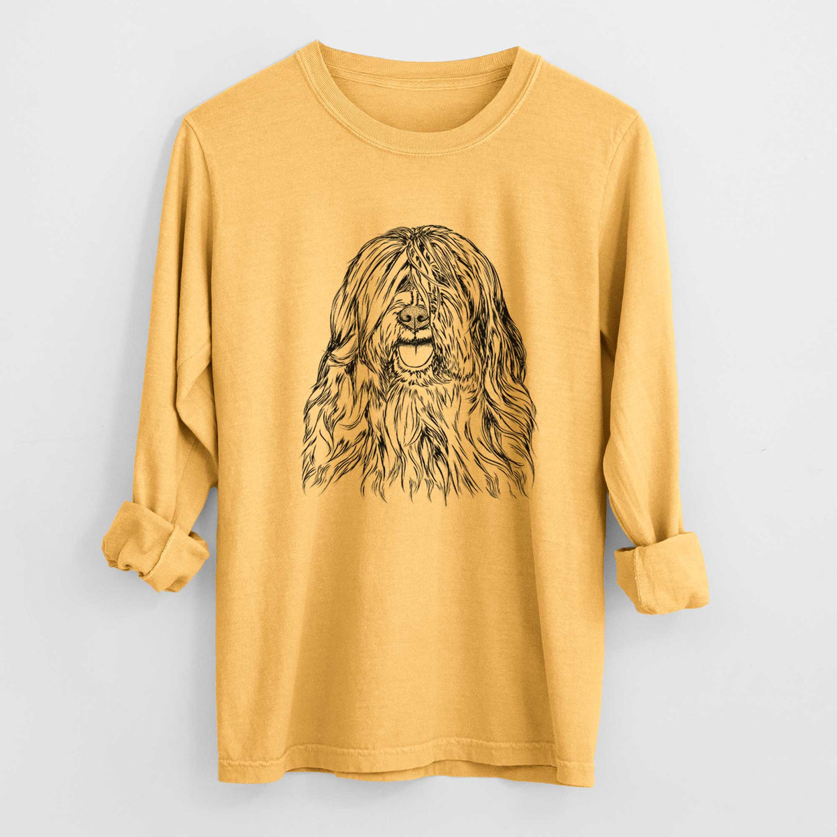 Bare Trinket the Tibetan Terrier - Heavyweight 100% Cotton Long Sleeve