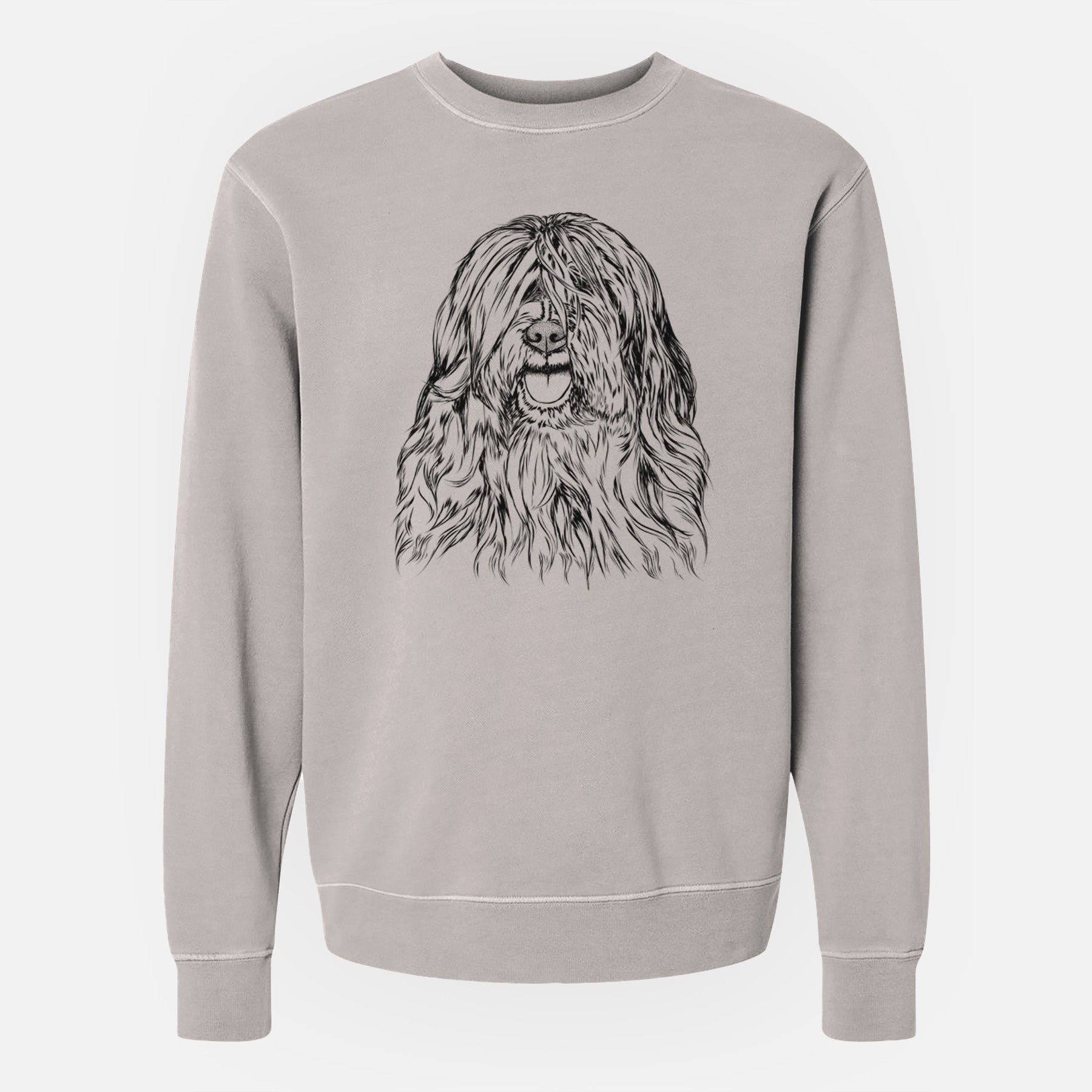 Bare Trinket the Tibetan Terrier - Unisex Pigment Dyed Crew Sweatshirt