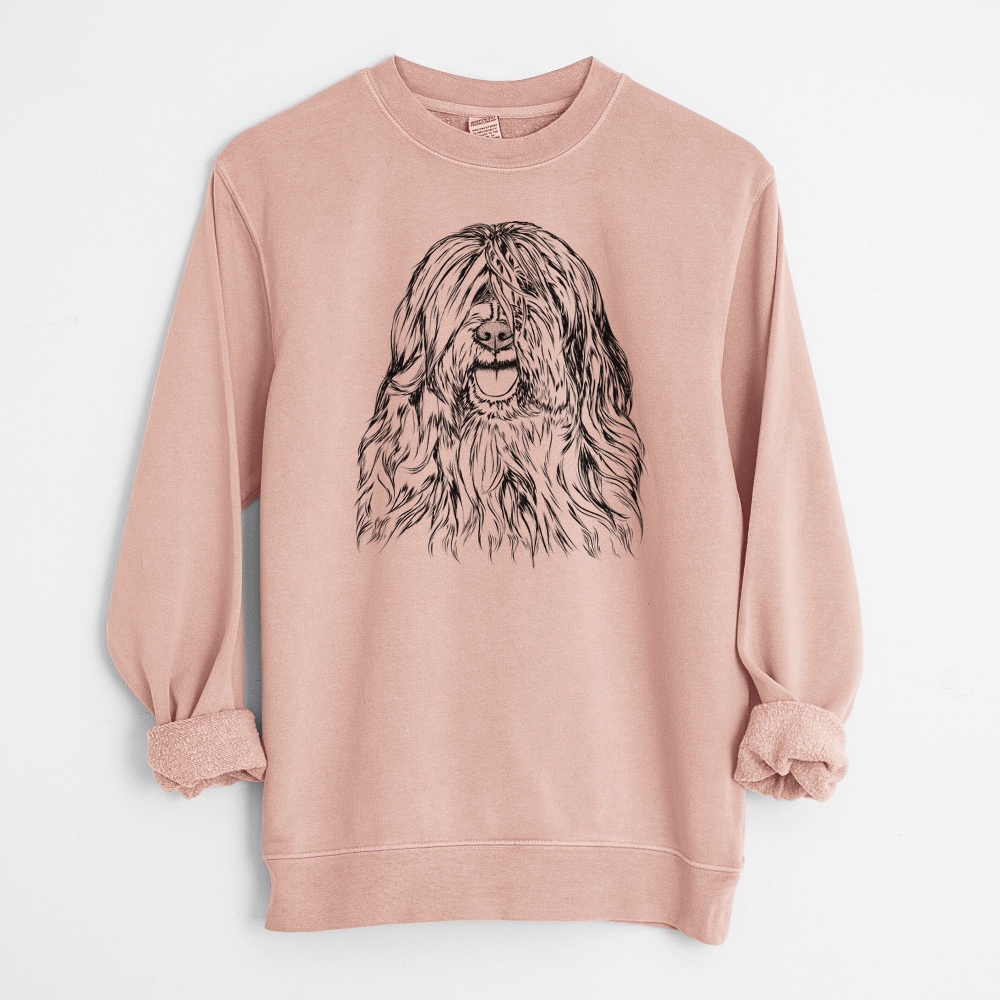 Bare Trinket the Tibetan Terrier - Unisex Pigment Dyed Crew Sweatshirt