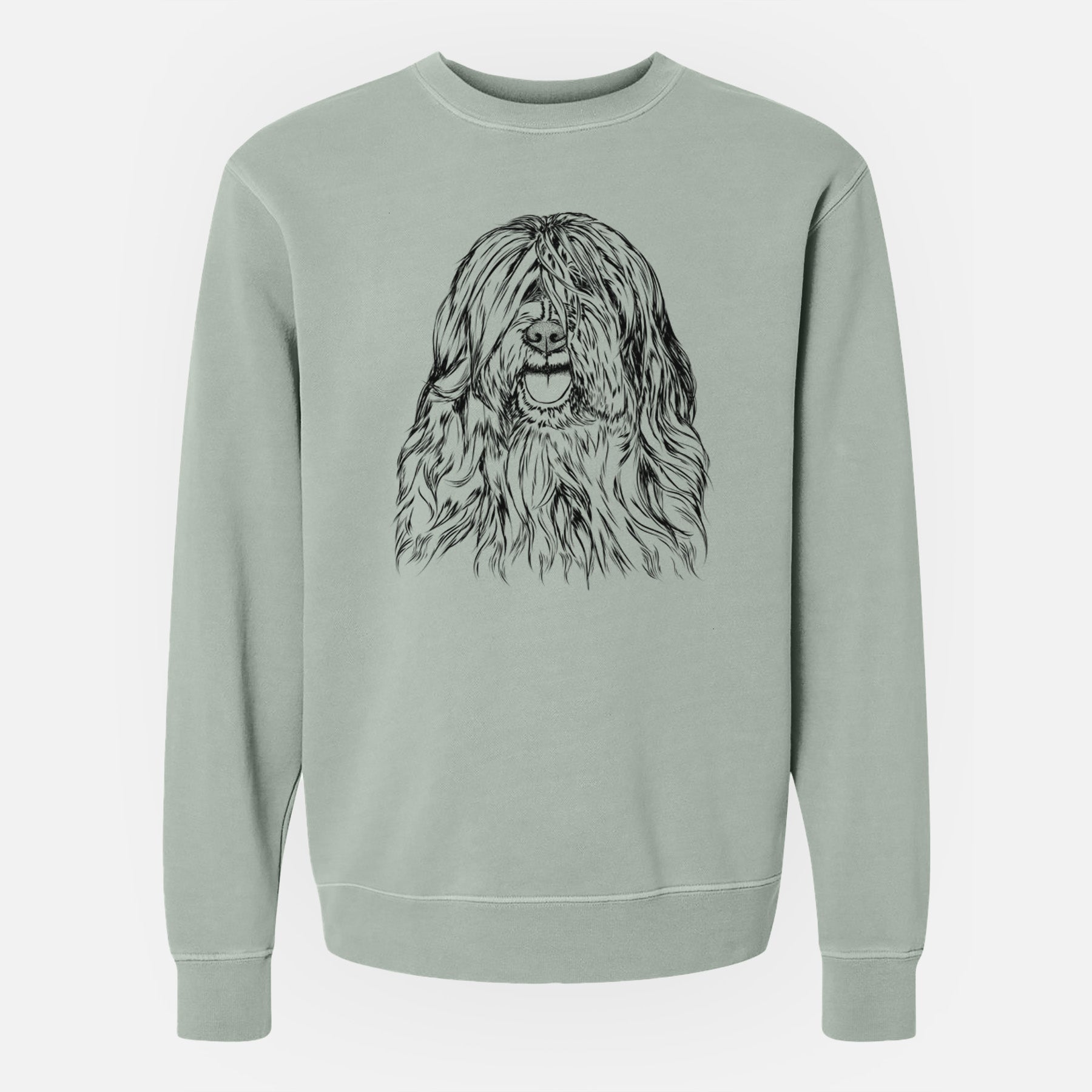 Bare Trinket the Tibetan Terrier - Unisex Pigment Dyed Crew Sweatshirt