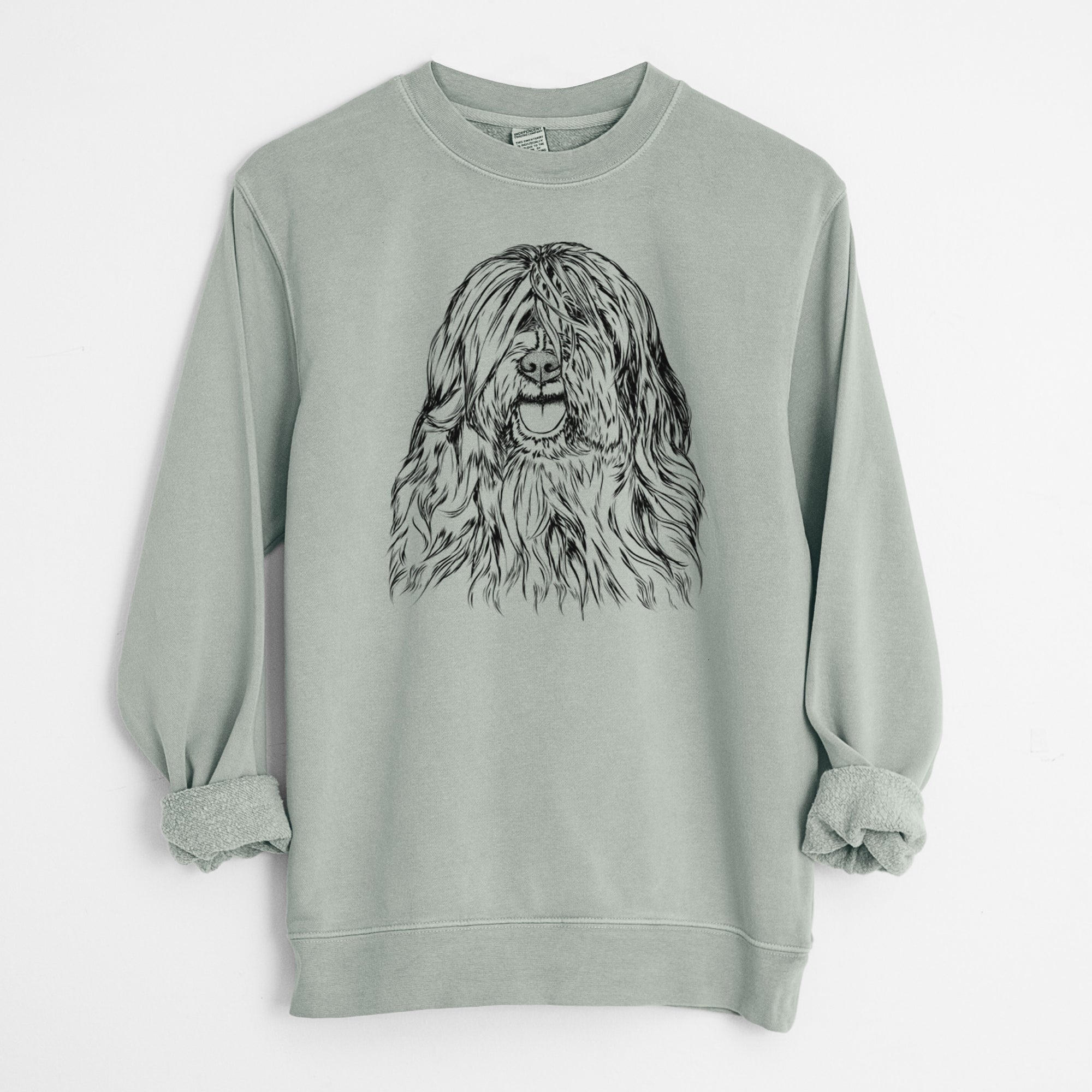 Bare Trinket the Tibetan Terrier - Unisex Pigment Dyed Crew Sweatshirt