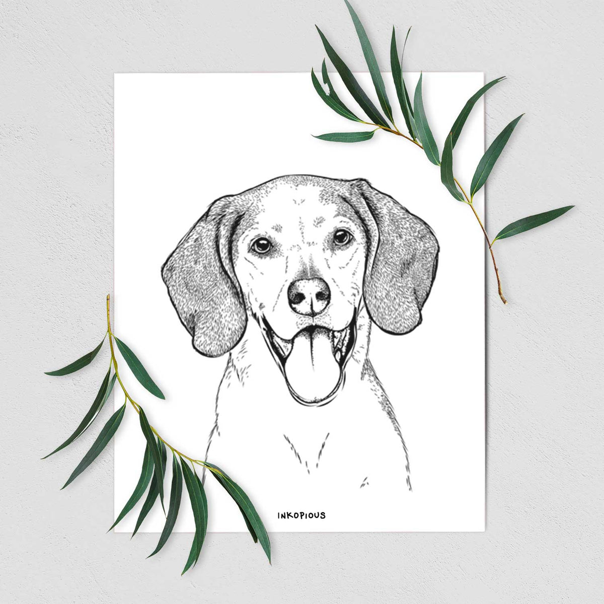 Trooper the Hound Mix Art Print