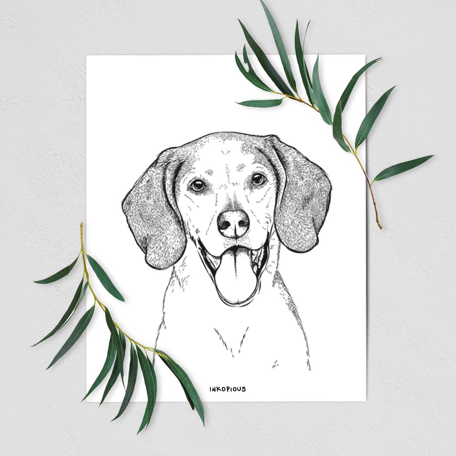 Trooper the Hound Mix Art Print