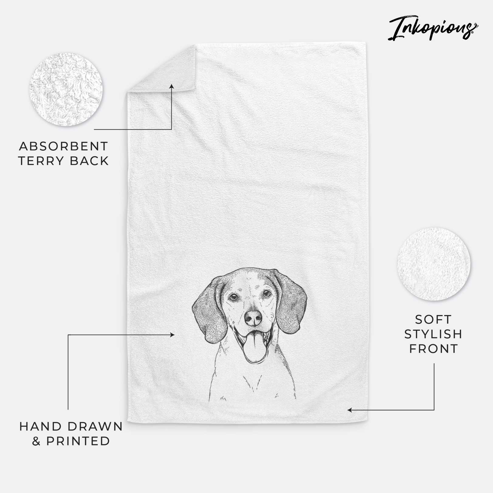 Trooper the Hound Mix Decorative Hand Towel