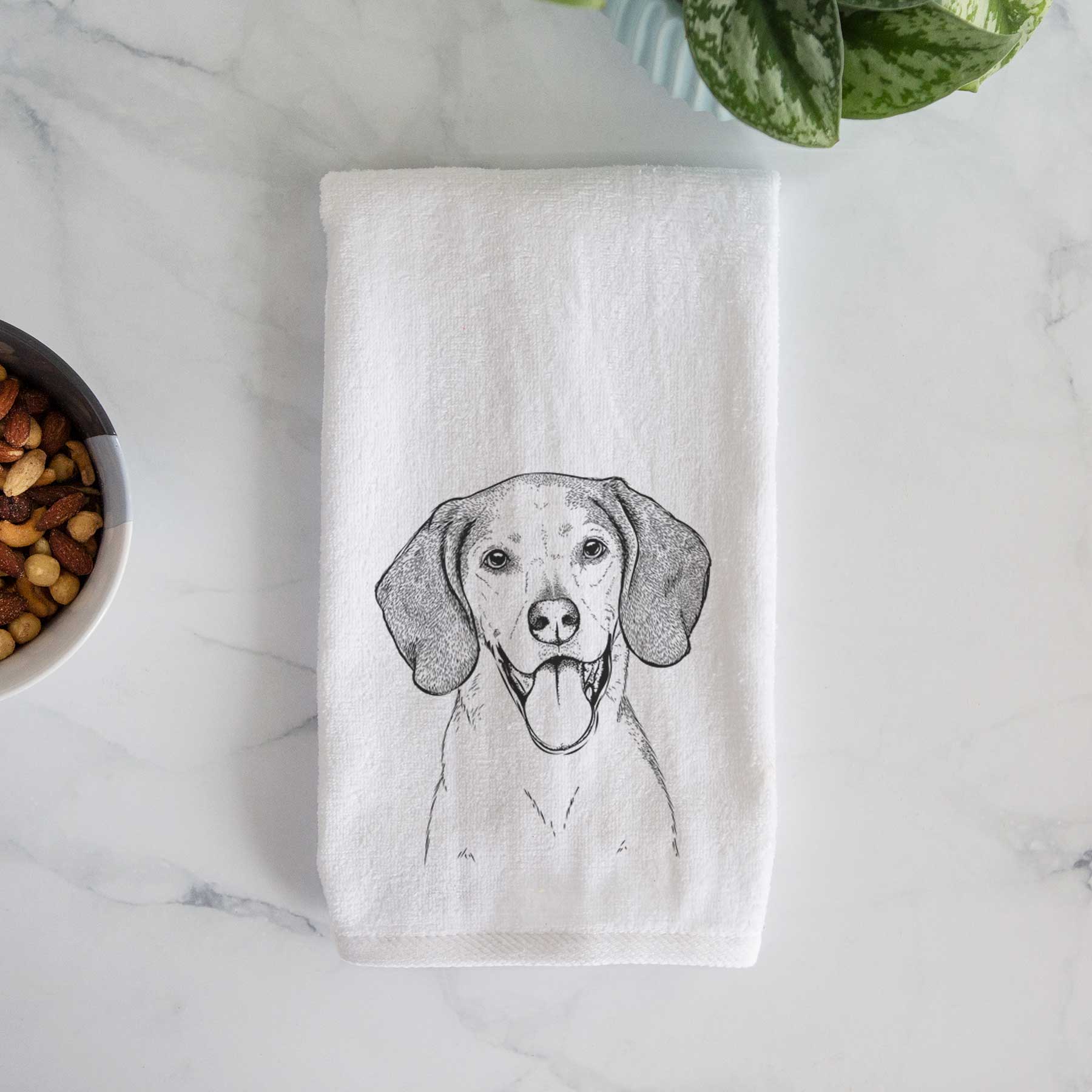 Trooper the Hound Mix Decorative Hand Towel