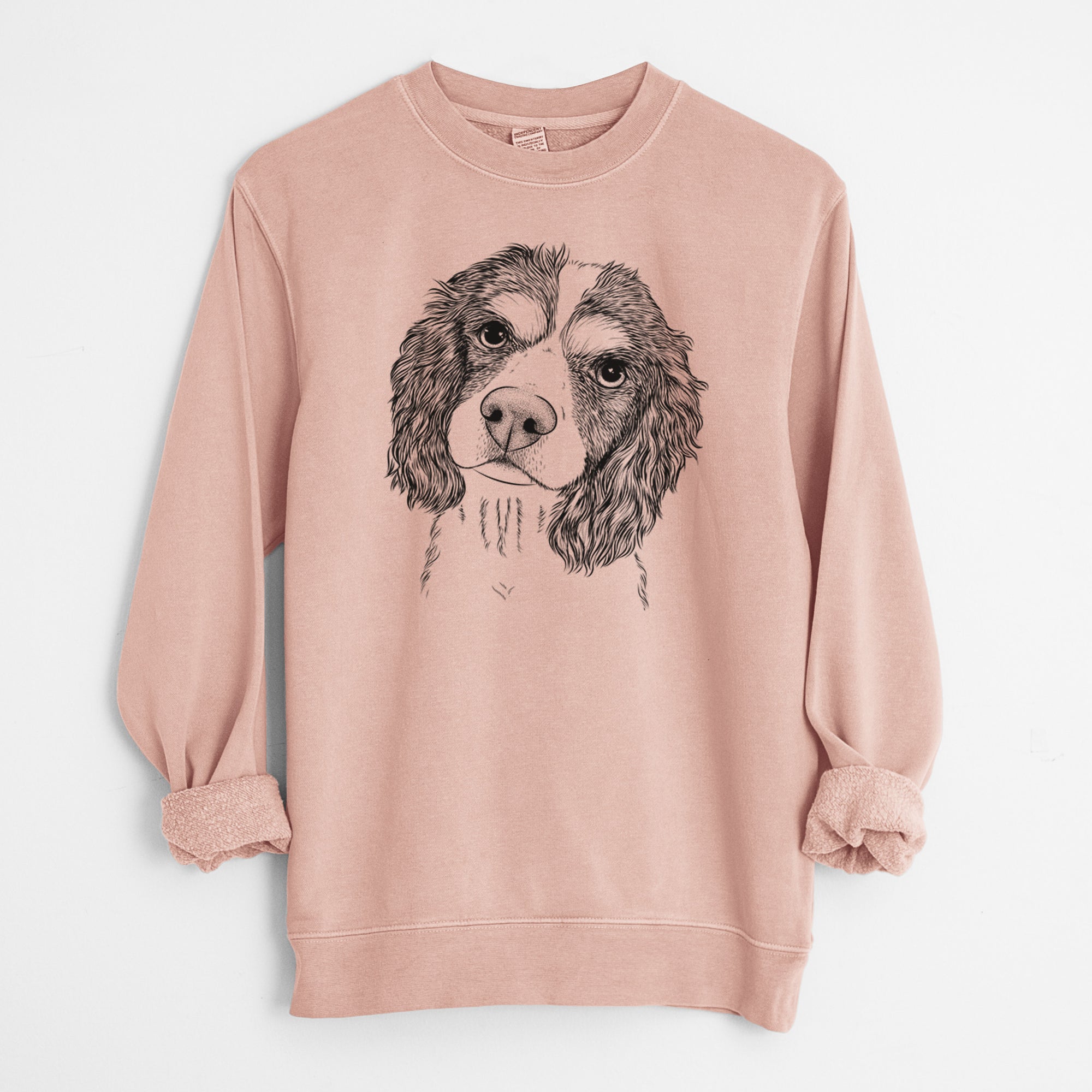 Bare Truman the Cavalier King Charles Spaniel - Unisex Pigment Dyed Crew Sweatshirt