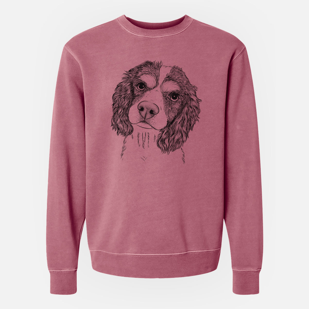 Bare Truman the Cavalier King Charles Spaniel - Unisex Pigment Dyed Crew Sweatshirt