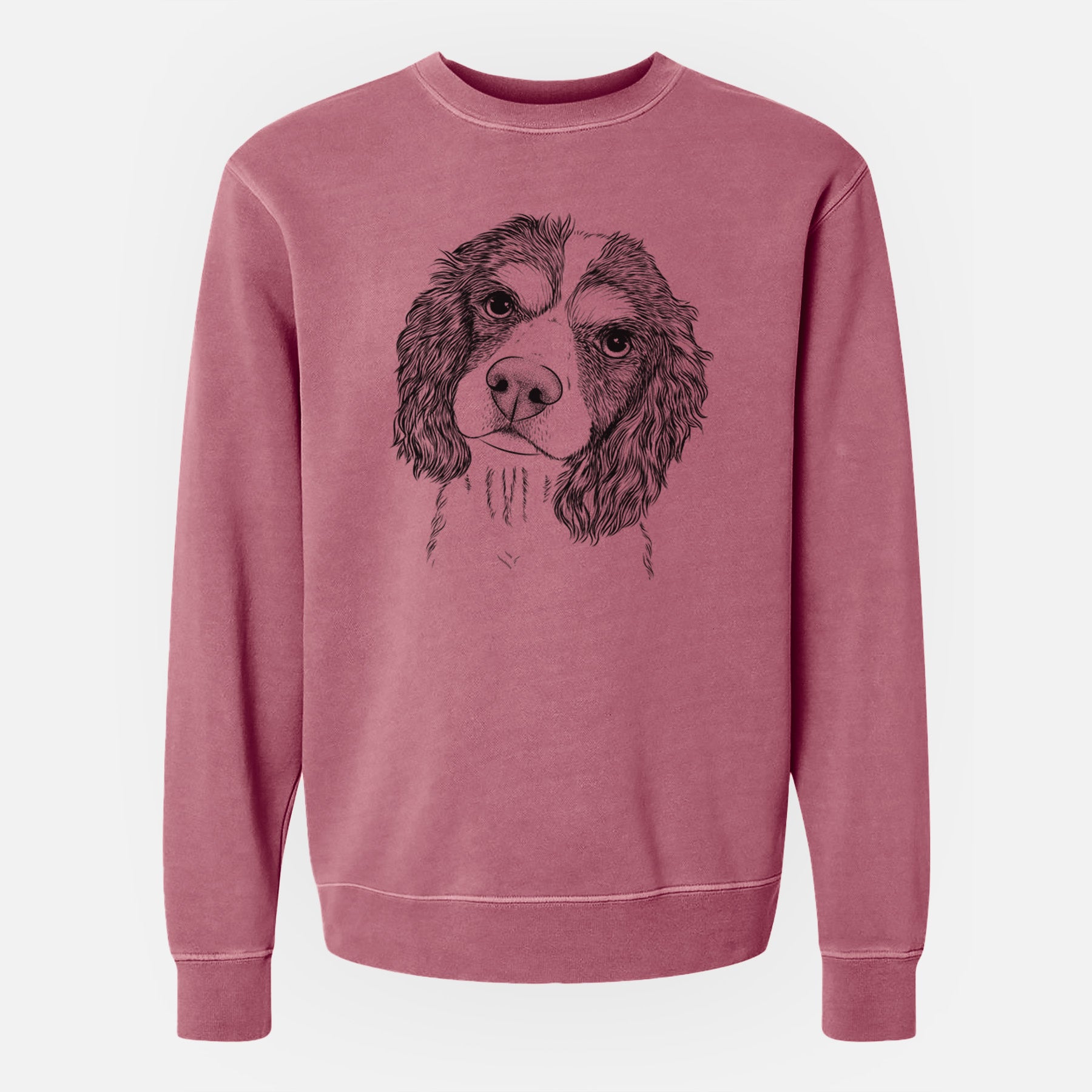 Bare Truman the Cavalier King Charles Spaniel - Unisex Pigment Dyed Crew Sweatshirt