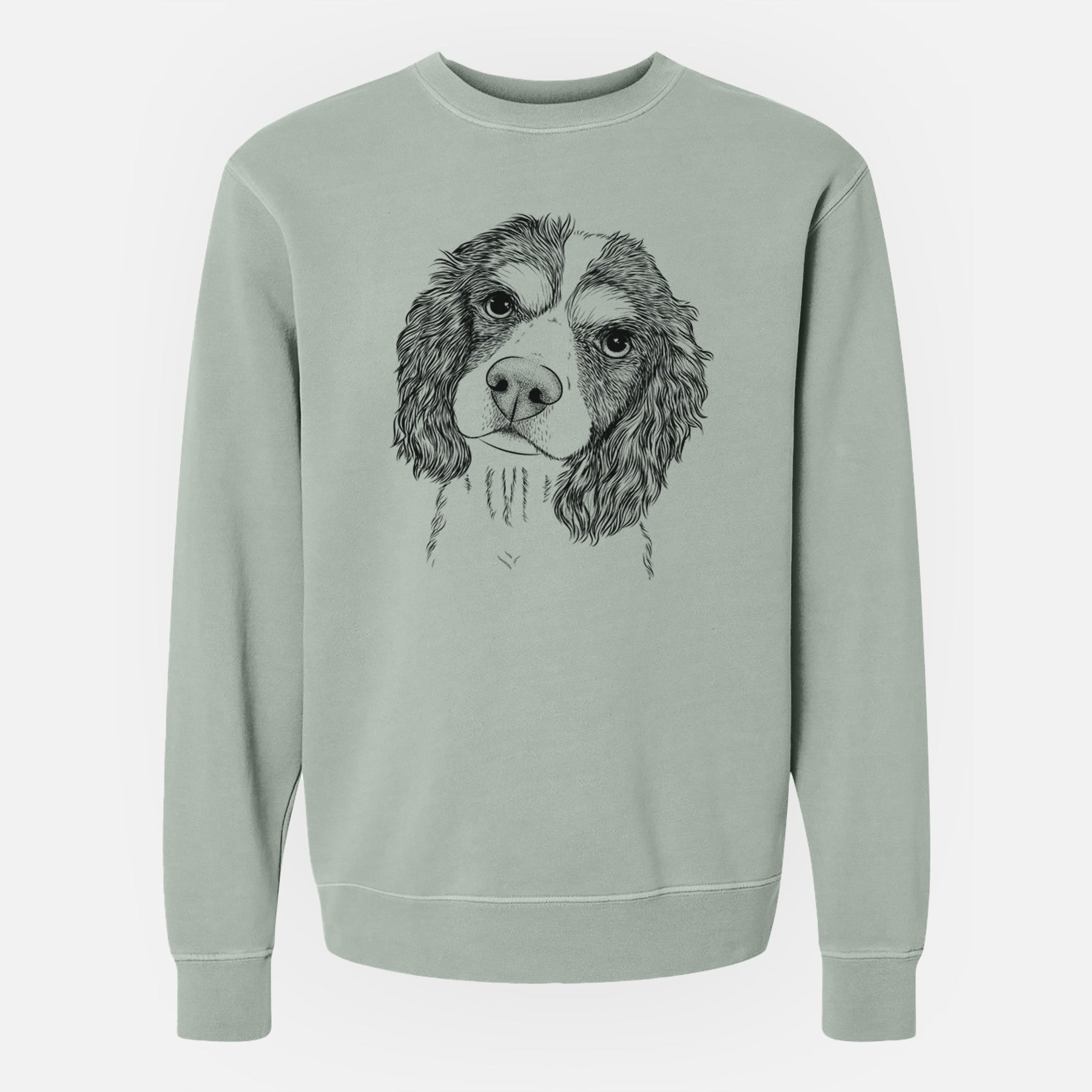 Bare Truman the Cavalier King Charles Spaniel - Unisex Pigment Dyed Crew Sweatshirt