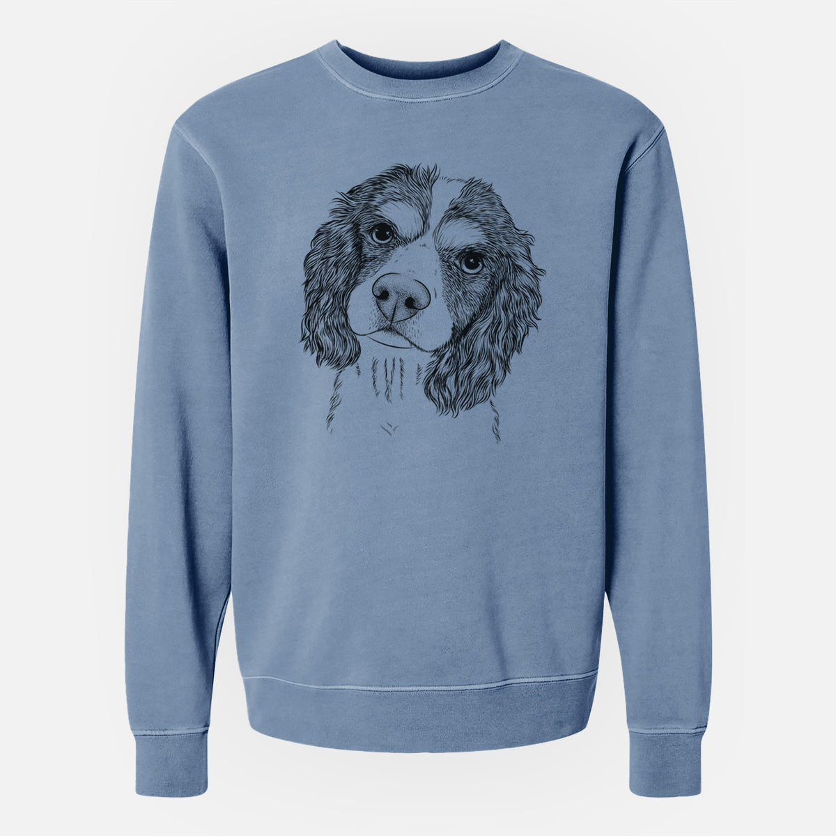 Bare Truman the Cavalier King Charles Spaniel - Unisex Pigment Dyed Crew Sweatshirt