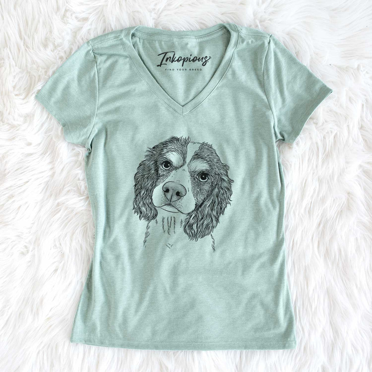 Bare Truman the Cavalier King Charles Spaniel - Women&#39;s V-neck Shirt