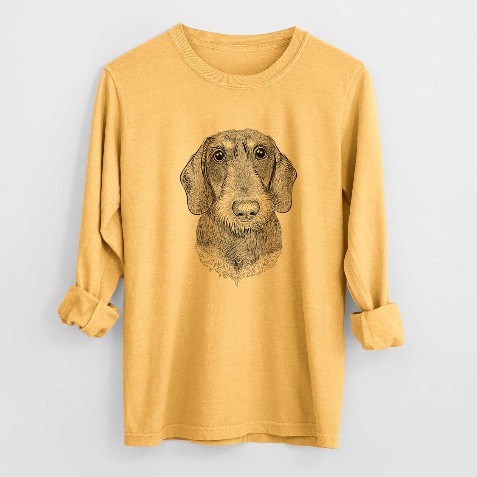 Bare Truman the Wirehaired Dachshund - Heavyweight 100% Cotton Long Sleeve