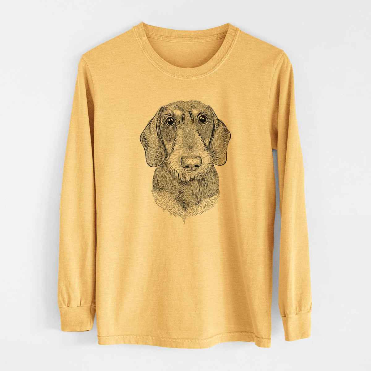 Bare Truman the Wirehaired Dachshund - Heavyweight 100% Cotton Long Sleeve