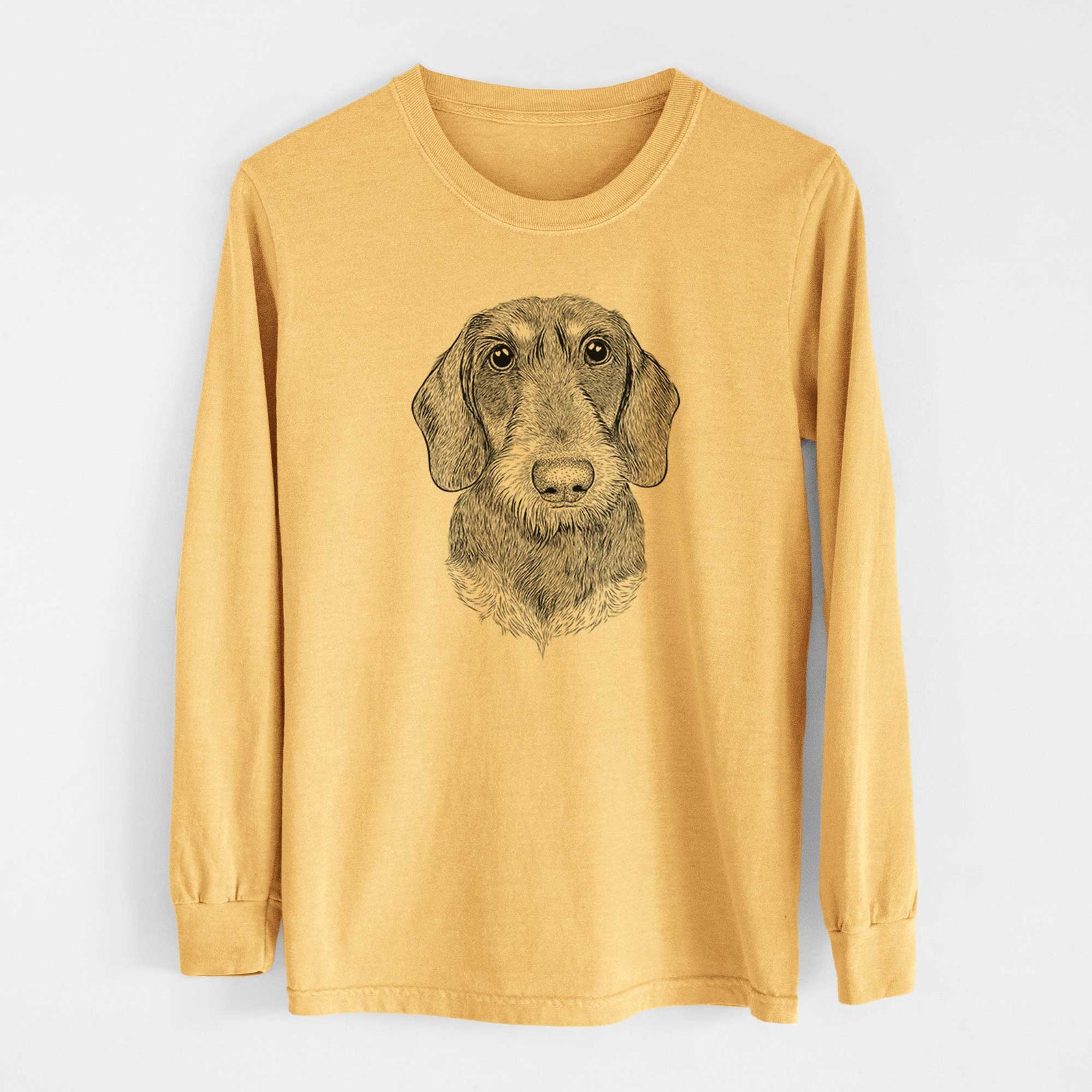 Bare Truman the Wirehaired Dachshund - Heavyweight 100% Cotton Long Sleeve