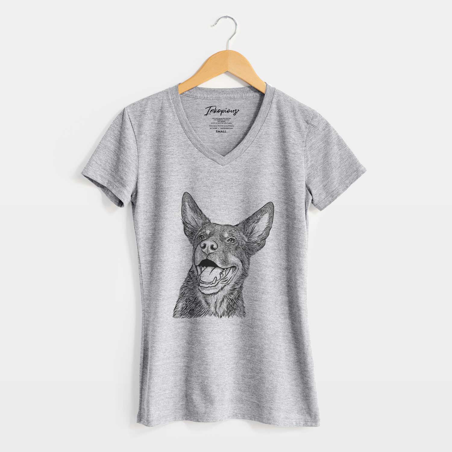 Bare Tucker the Australian Kelpie - Women's V-neck Shirt