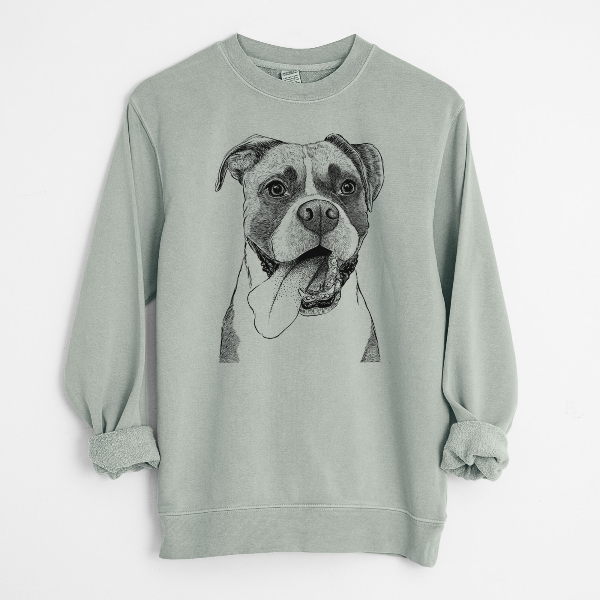 Bare Tuckeroo the Boxer - Unisex Pigment Dyed Crew Sweatshirt