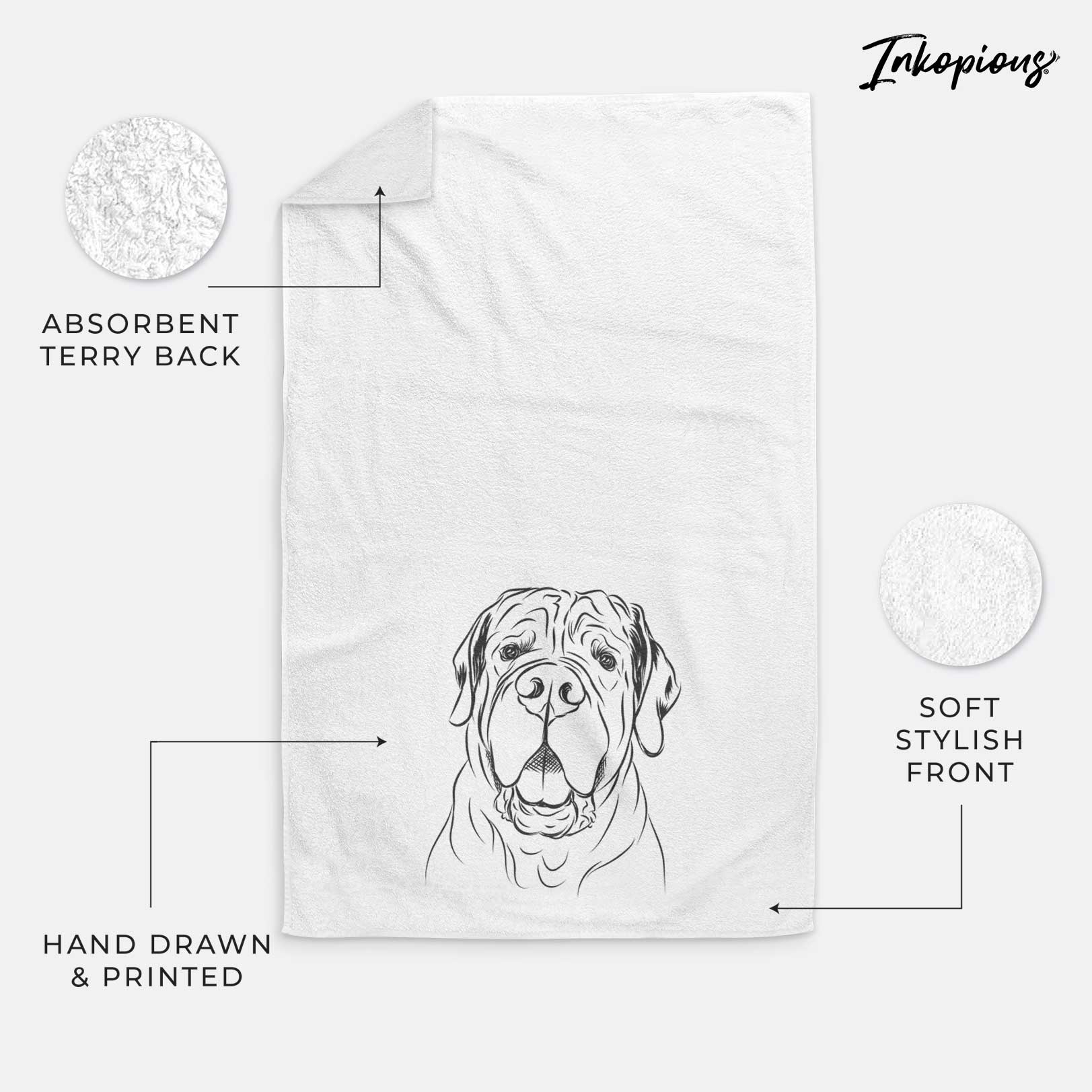 Tufton the English Mastiff Decorative Hand Towel