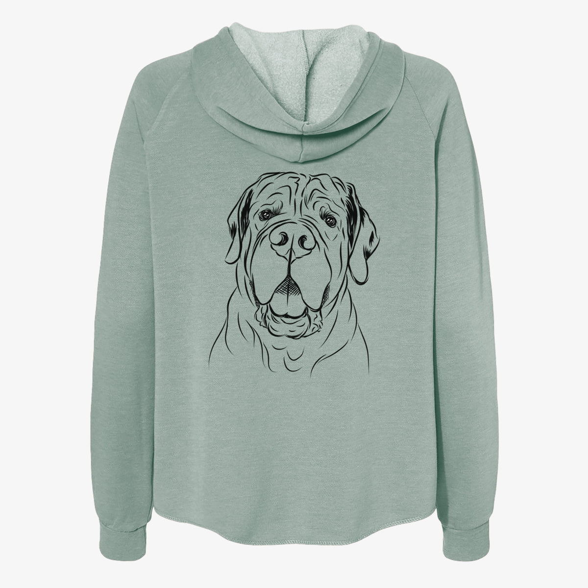 Tufton the English Mastiff - Women's Cali Wave Zip-Up Sweatshirt