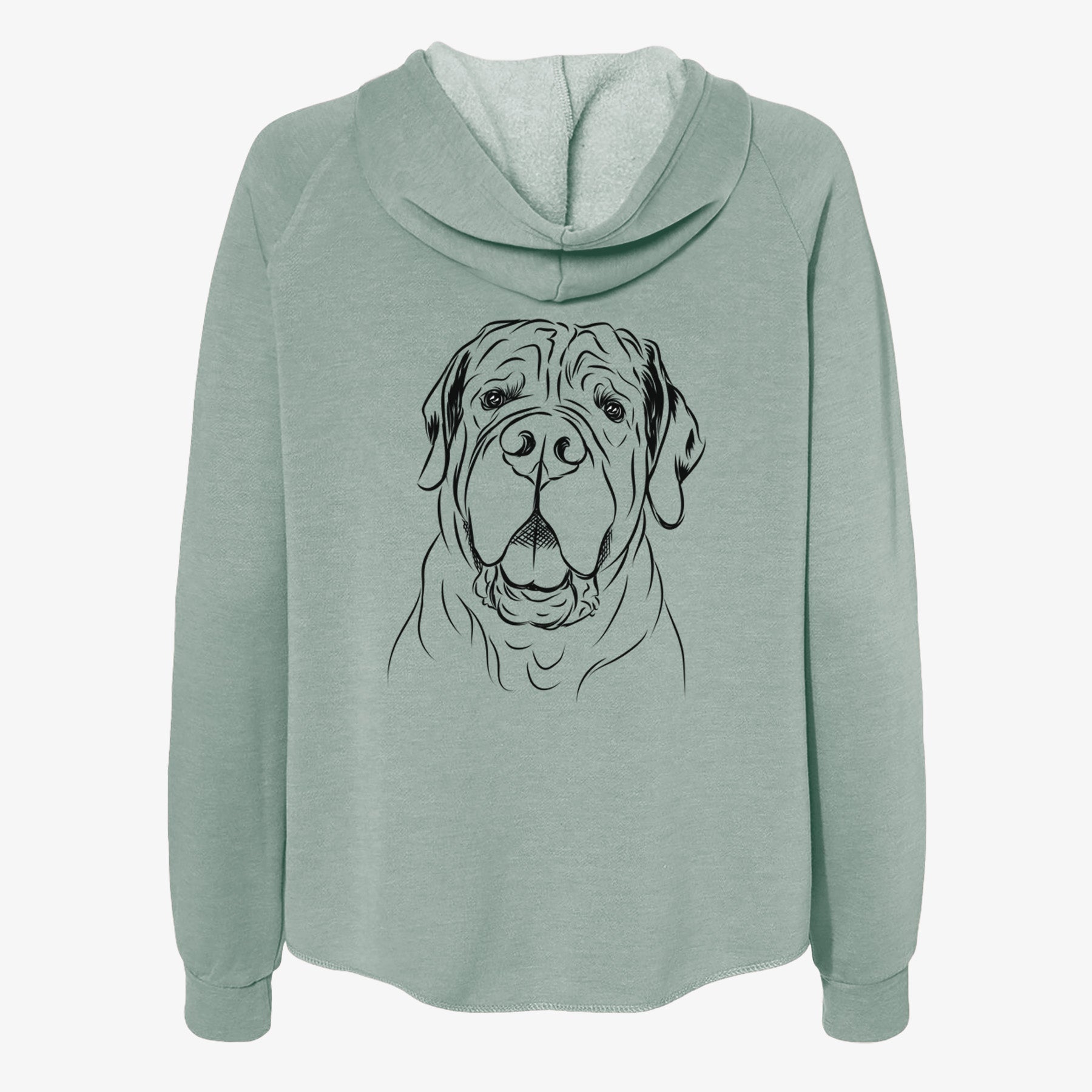 Tufton the English Mastiff - Women's Cali Wave Zip-Up Sweatshirt