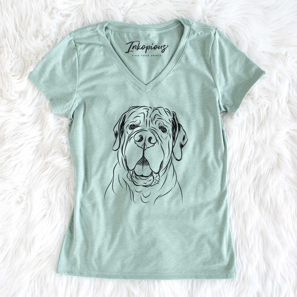 Bare Tufton the English Mastiff - Women&#39;s V-neck Shirt