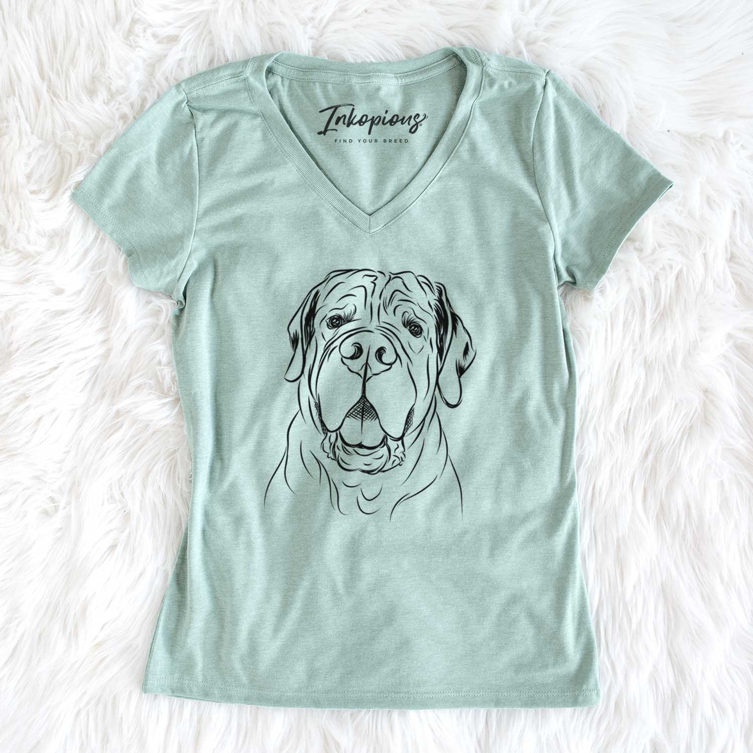 Bare Tufton the English Mastiff - Women's V-neck Shirt