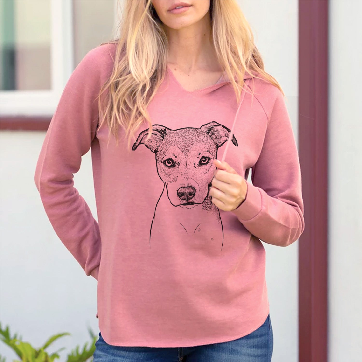 Bare Tula the American Staffordshire Terrier Heeler Mix - Cali Wave Hooded Sweatshirt