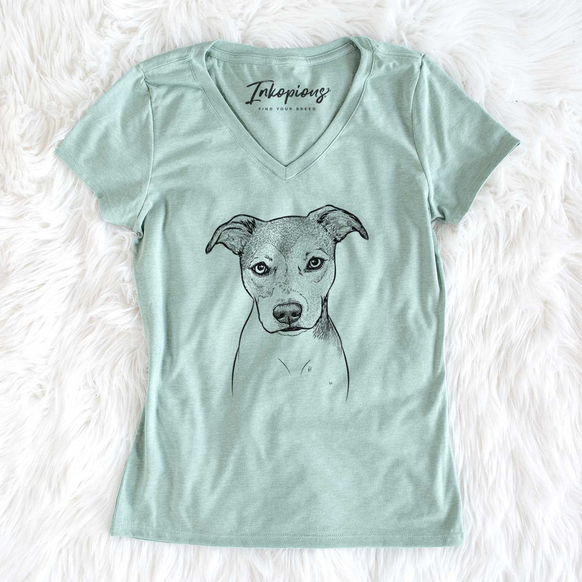 Bare Tula the American Staffordshire Terrier Heeler Mix - Women&#39;s V-neck Shirt